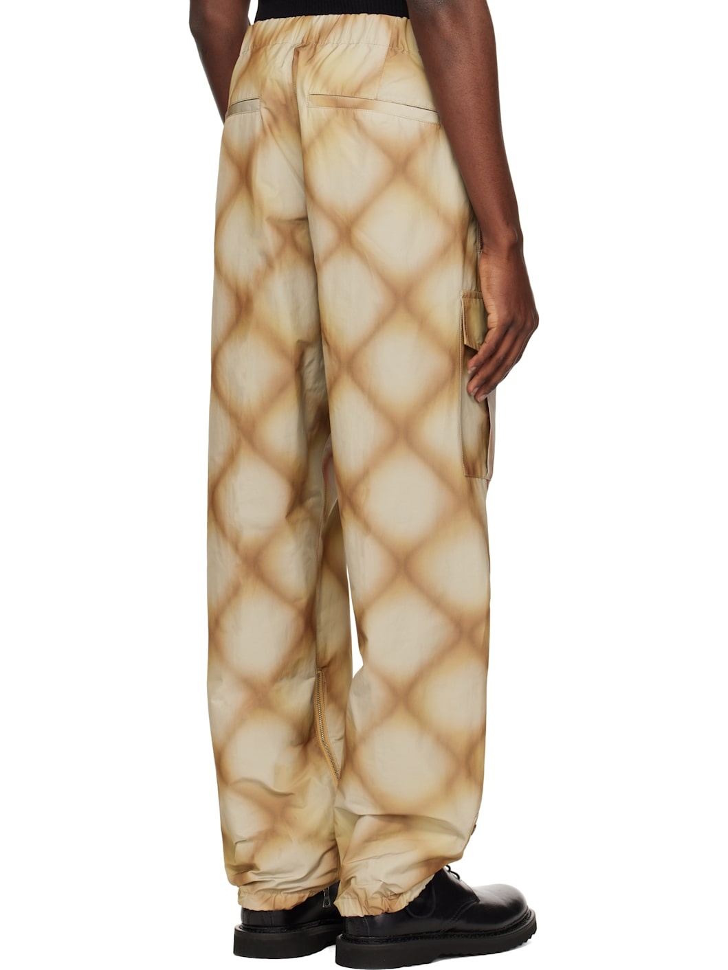 Khaki Check Cargo Pants - 3