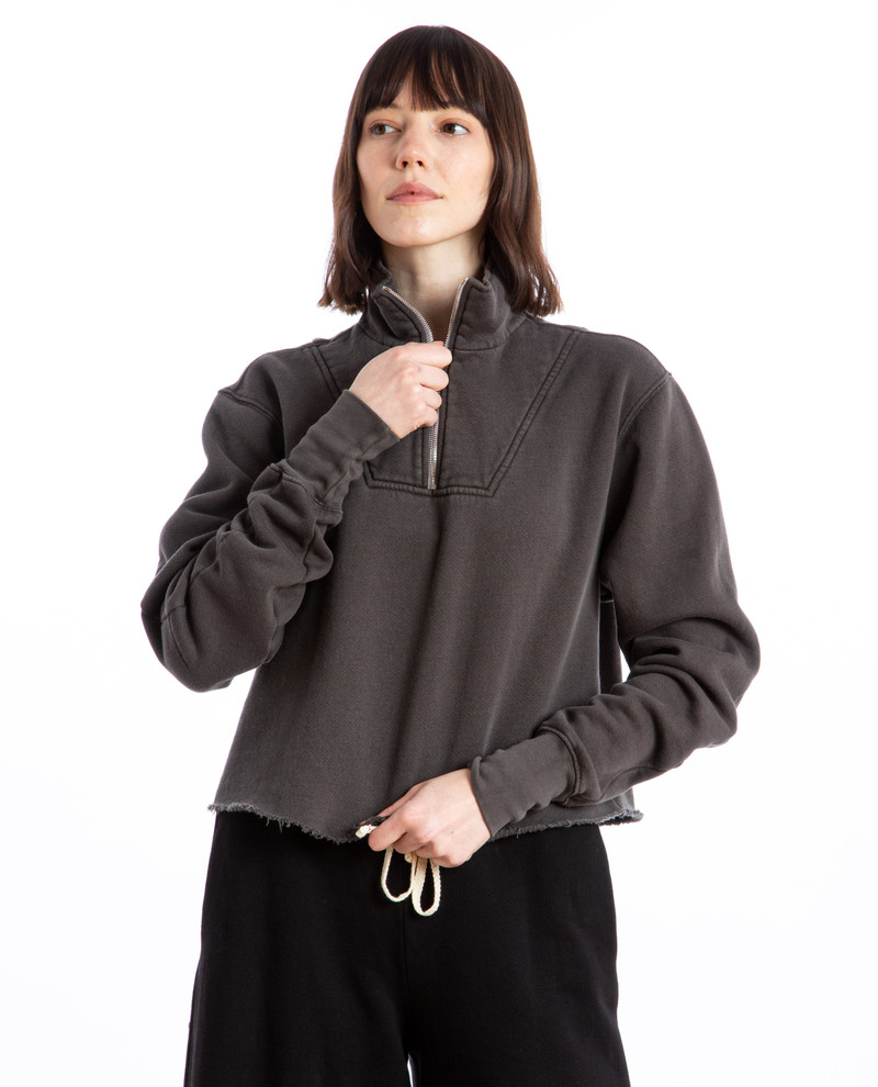 LES TIEN Haley Crop Half-Zip Pullover outlook