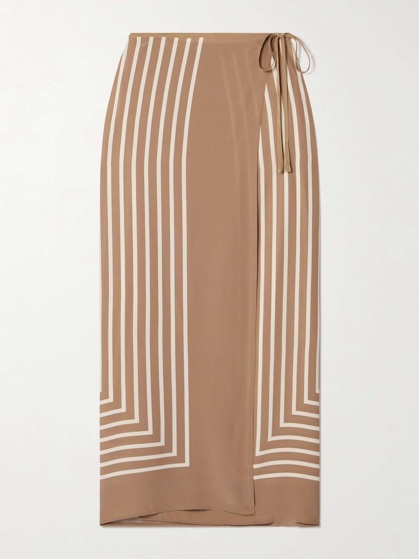 Striped silk-chiffon maxi wrap skirt - 1