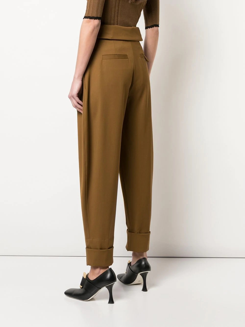 pleated details tapered trousers - 4