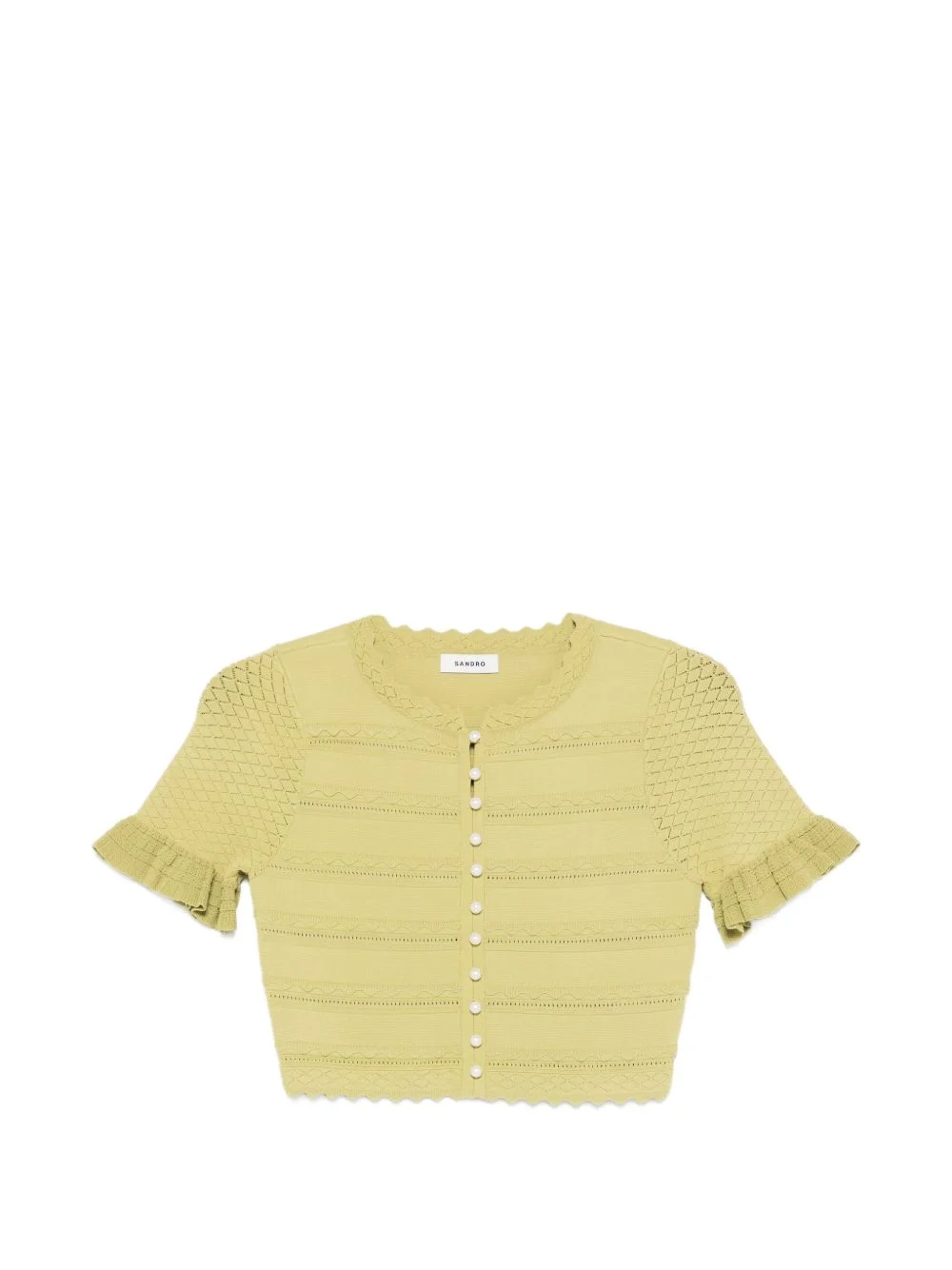 pearl-embellishment T-shirt - 1