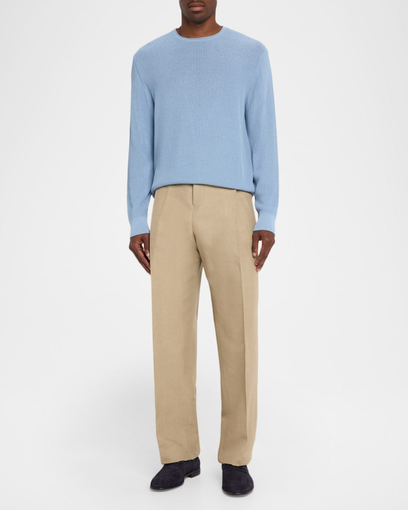 FERRAGAMO Men's Viscose and Cotton Rib Round-Neck Sweater outlook
