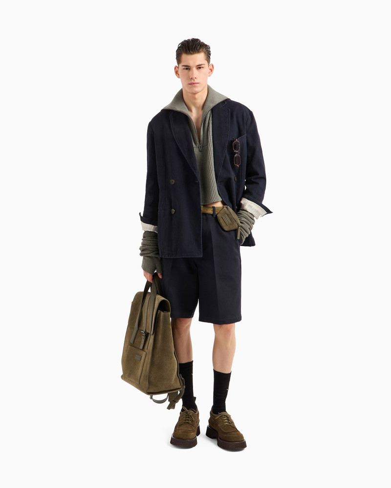 DOUBLE-BREASTED BLAZER IN A TWILL BULL FABRIC 2