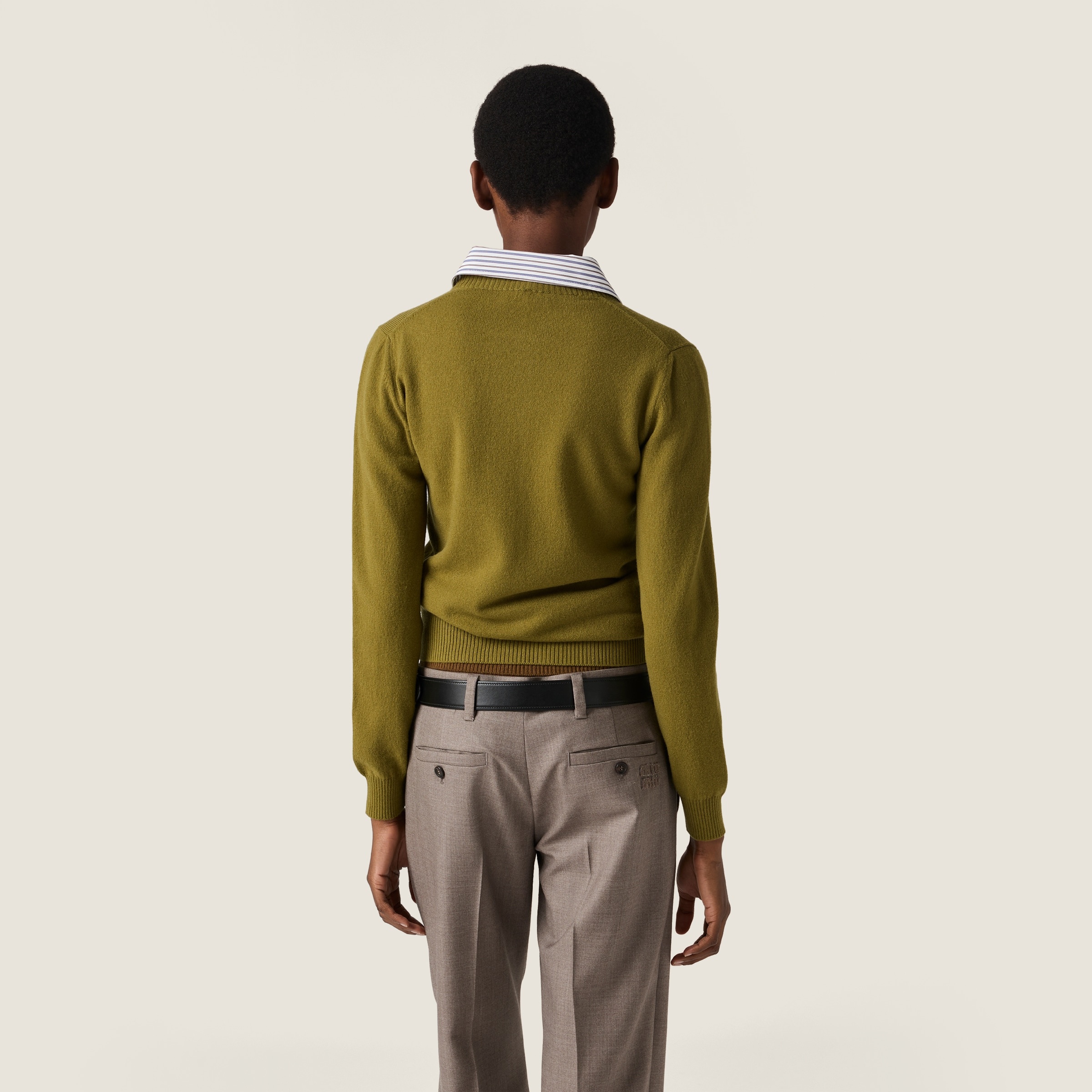 Cashmere cardigan with collar - 3