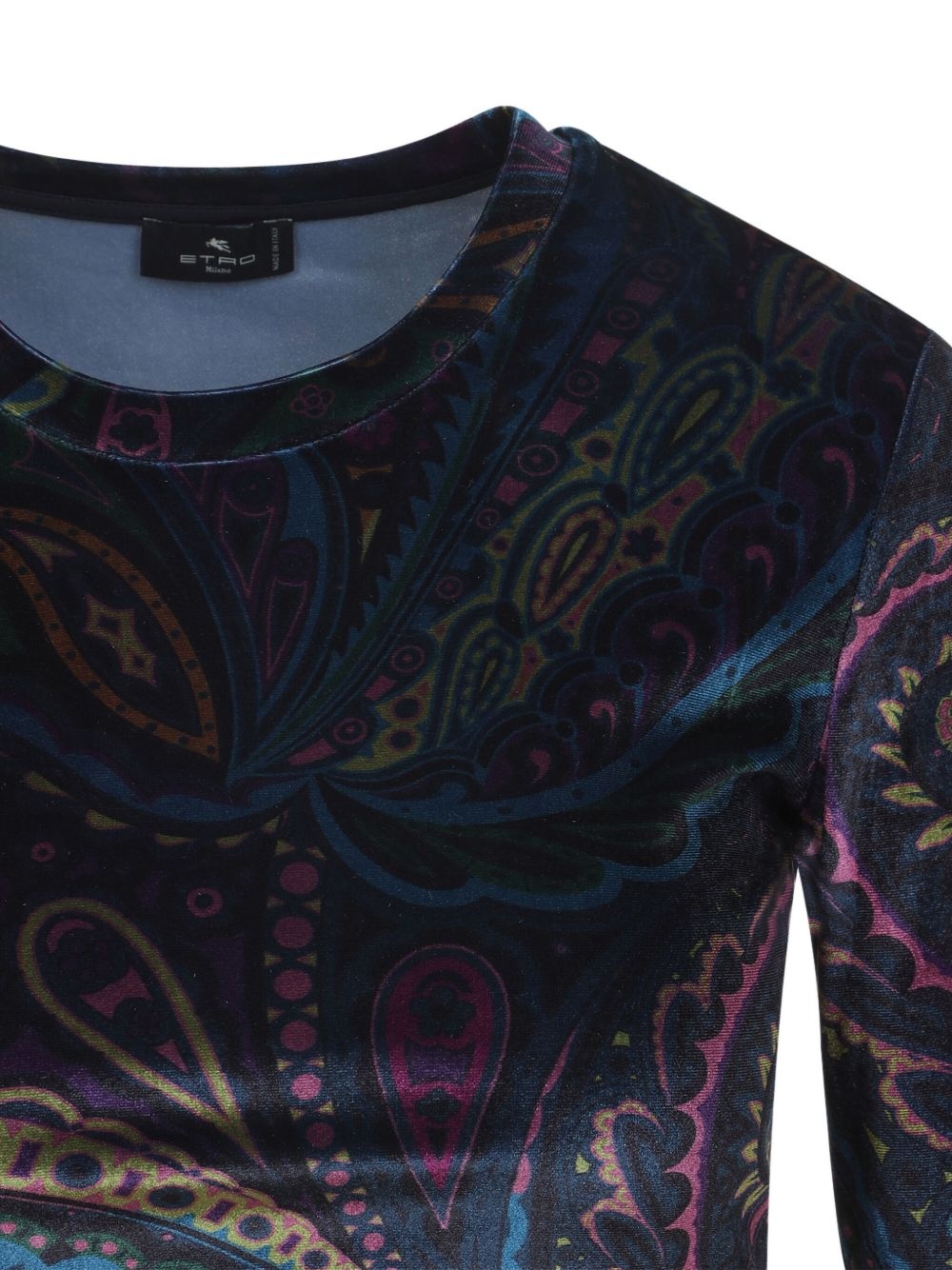 paisley-print velvet T-shirt - 4