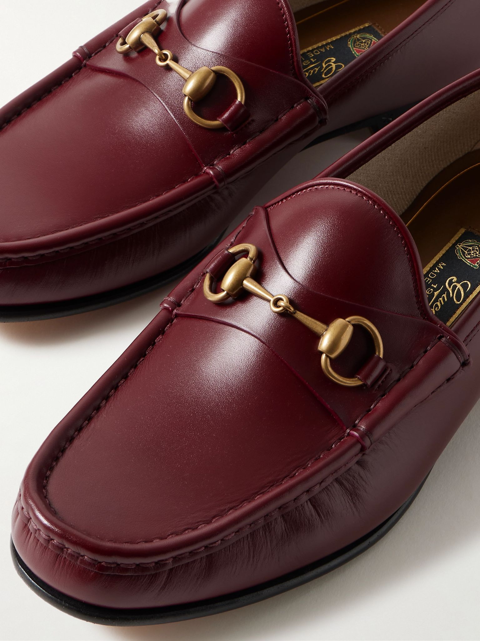 Horsebit 1953 Embellished Leather Loafers Burgundy - 5