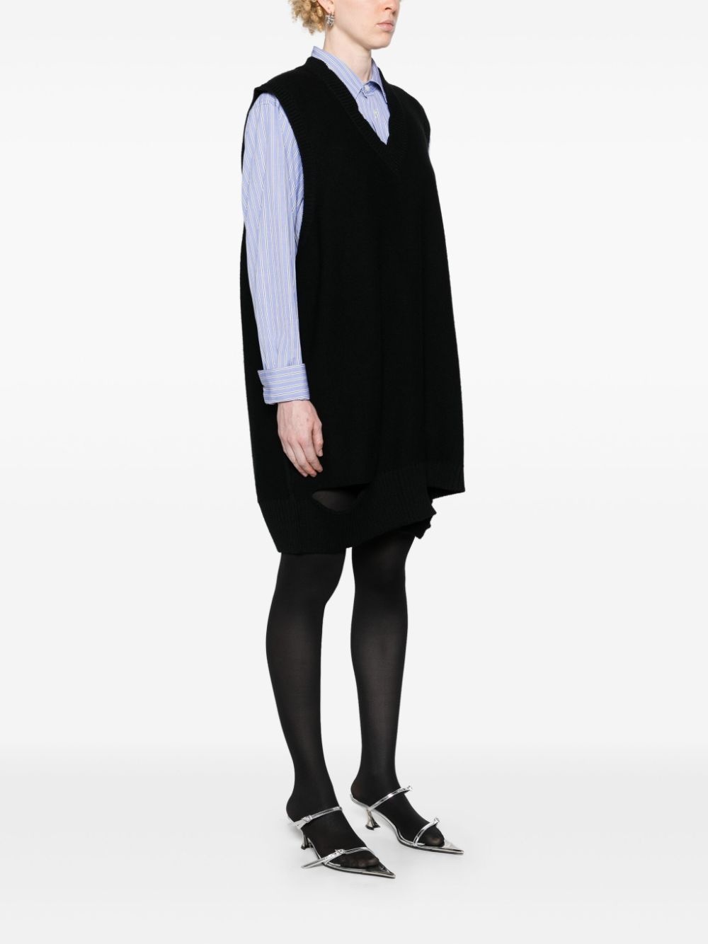 sleeveless knitted minidress - 3
