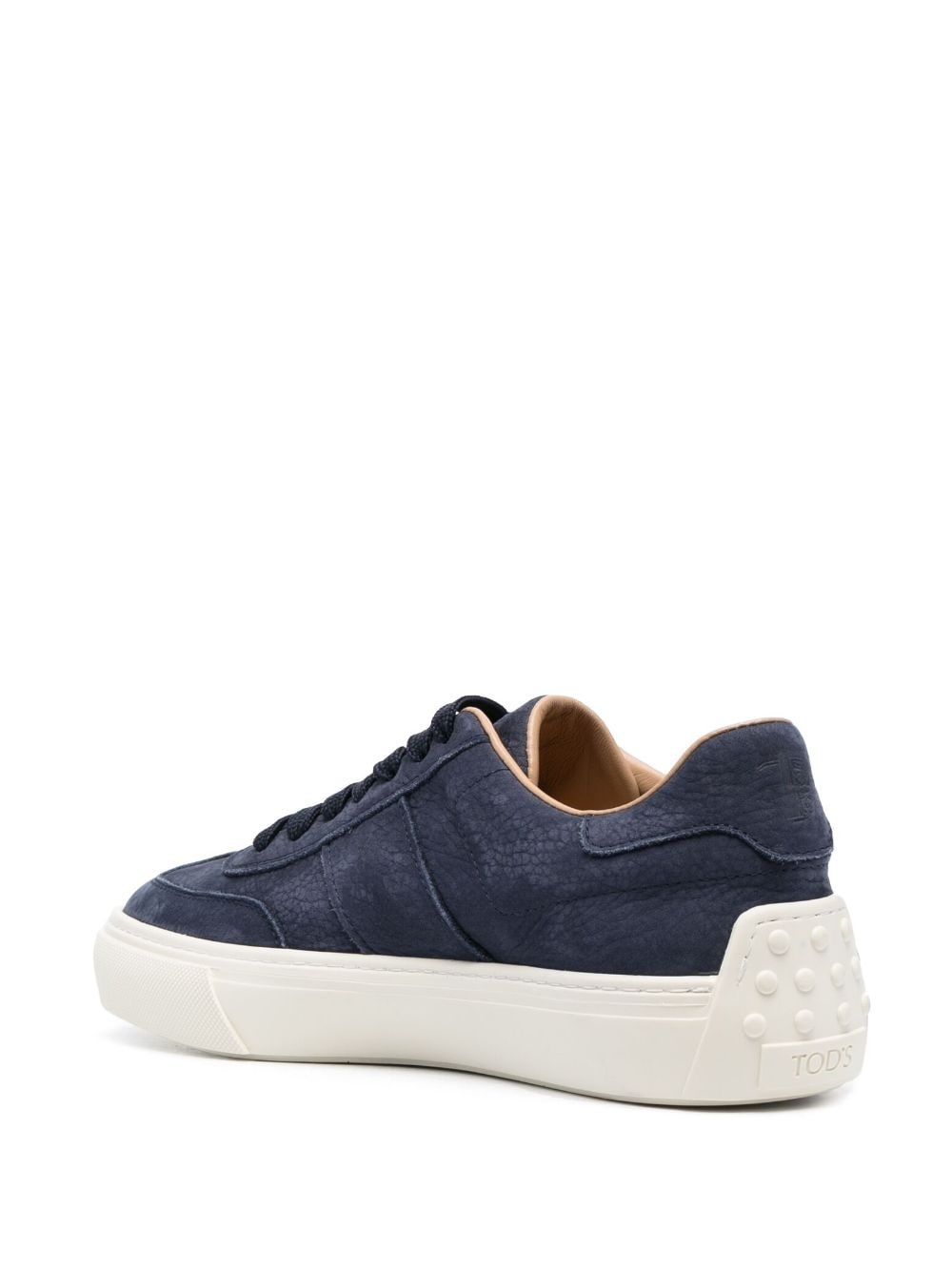 grained leather low-top sneakers - 3