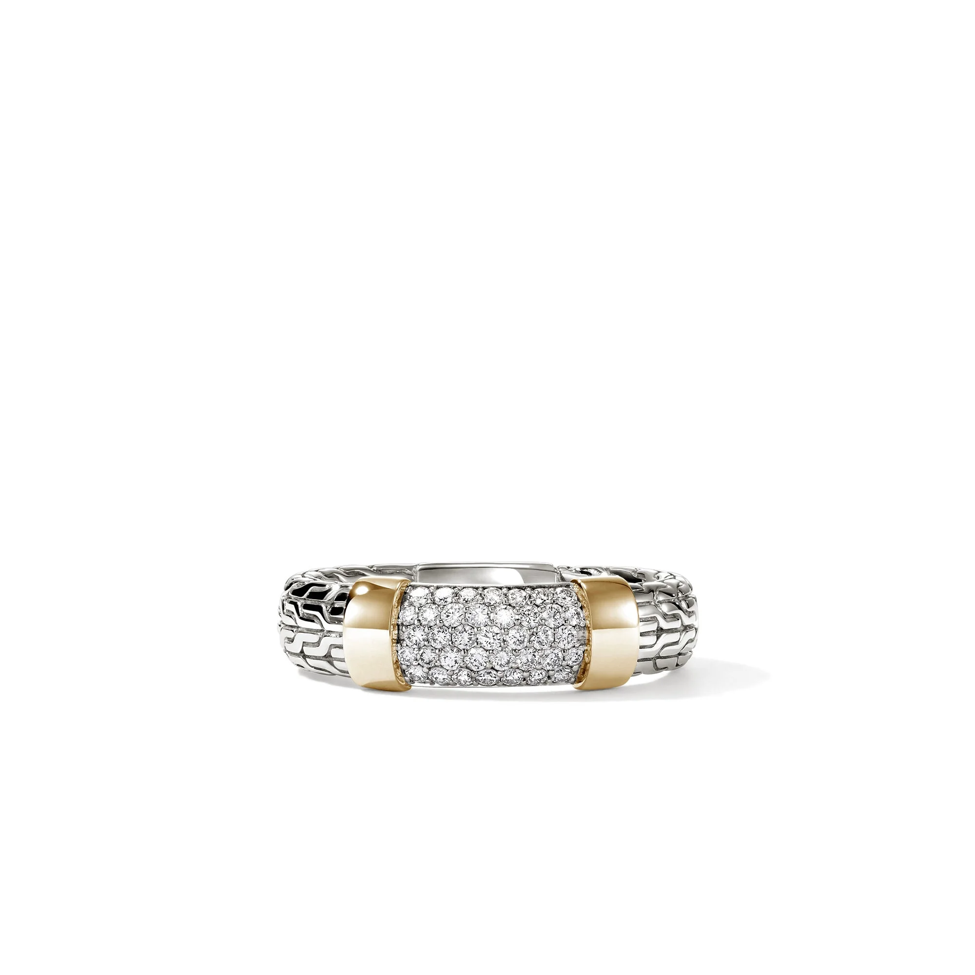 JH Essential Pave Ring, Gold, Sterling Silver, Diamonds, 5MM - 1