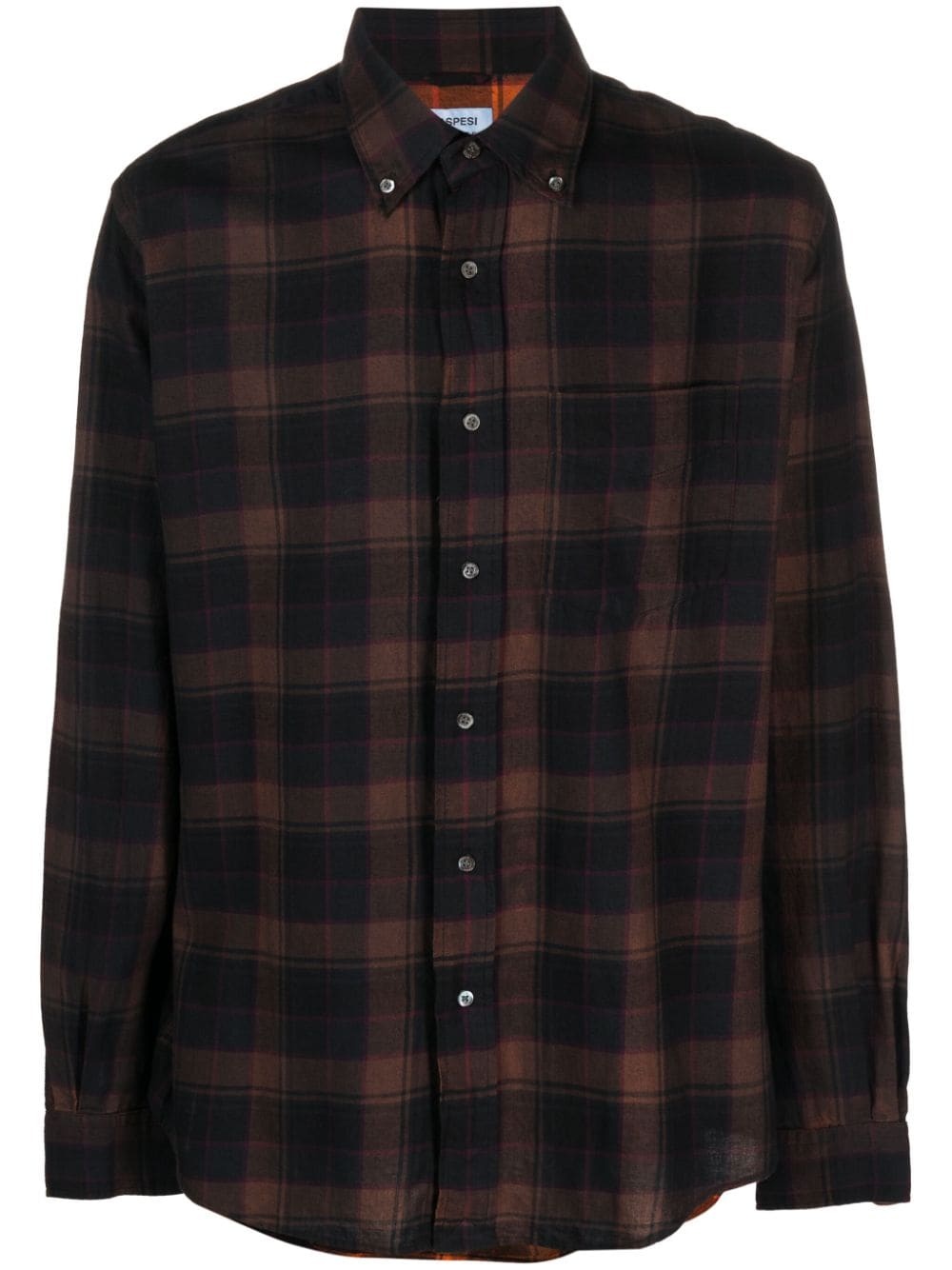 plaid-checked cotton shirt - 1