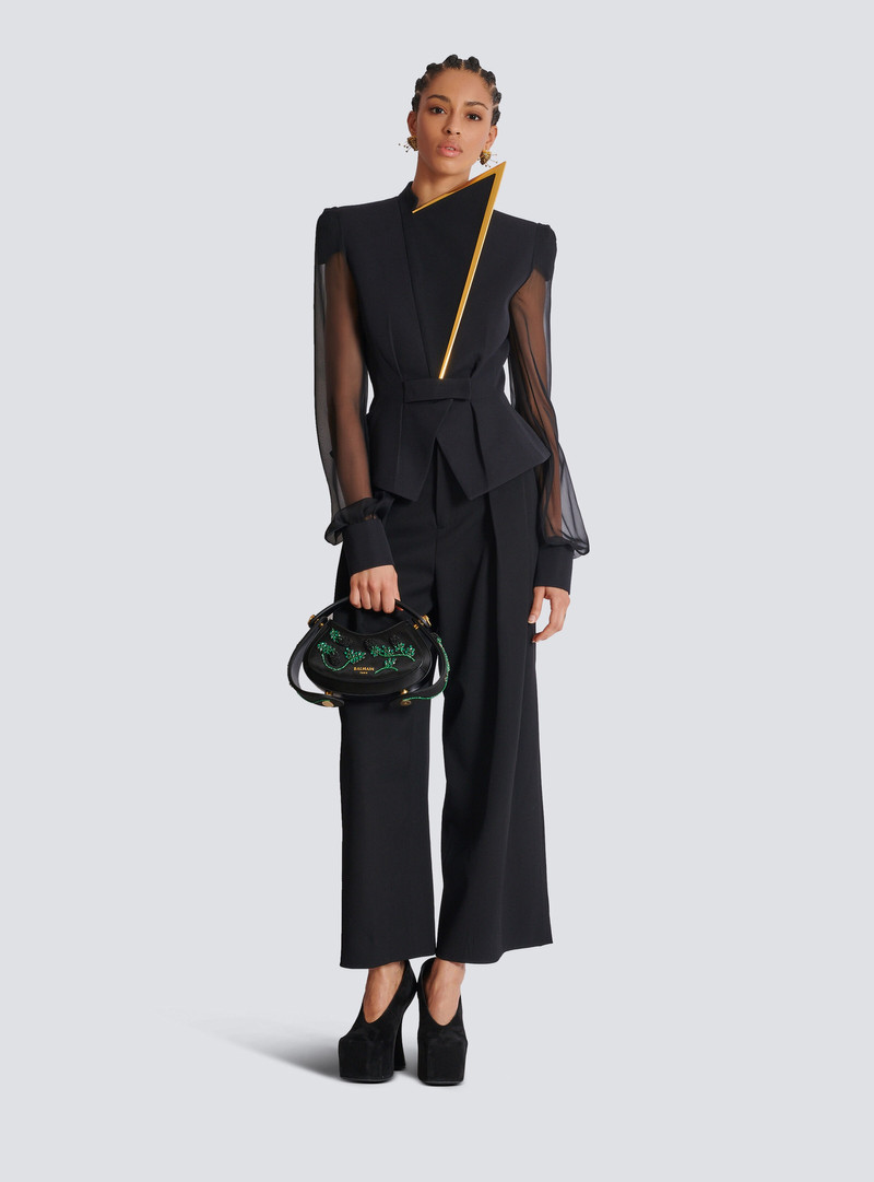 Balmain Grain de poudre and chiffon jacket outlook