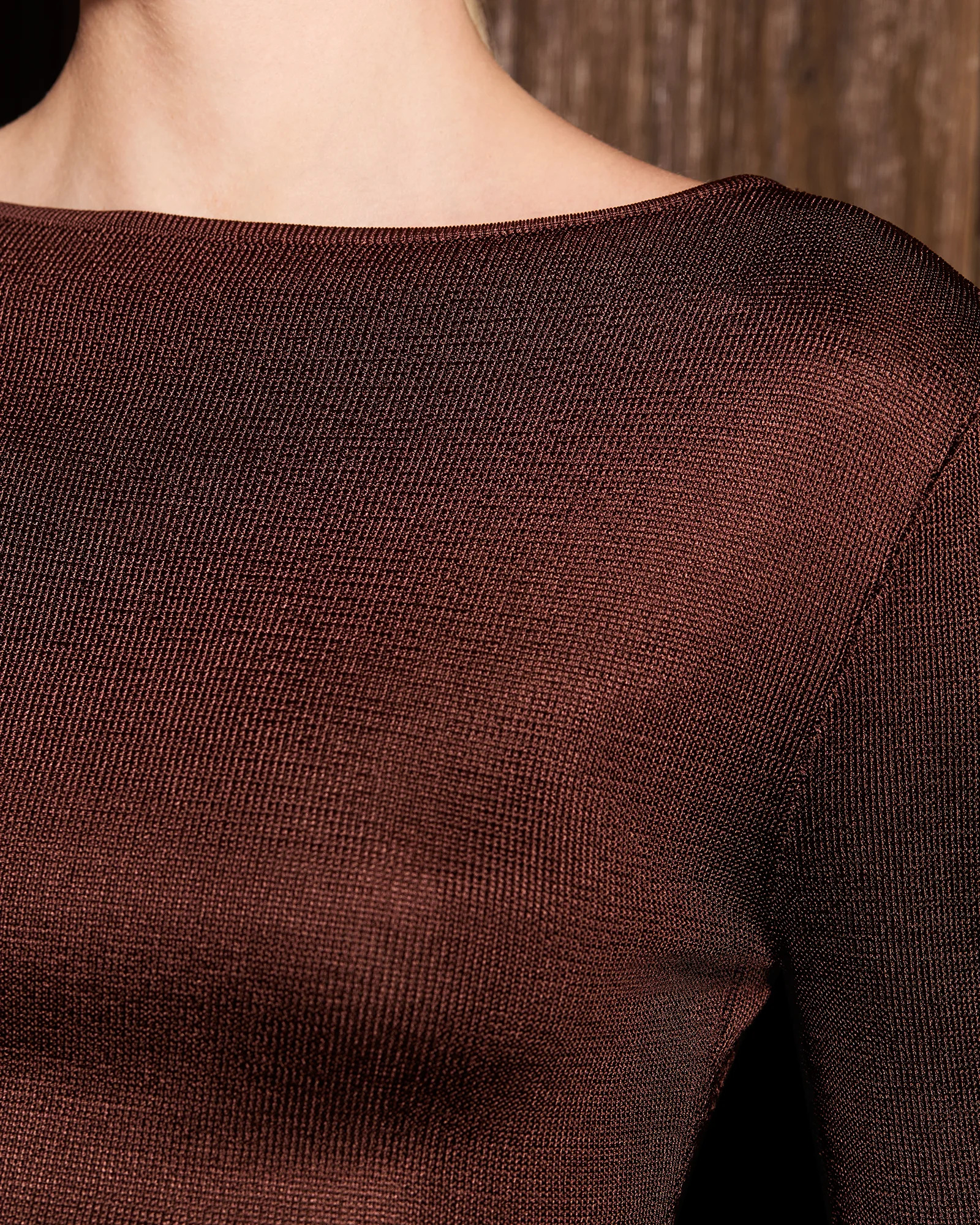 LS BOAT NECK TOP CHOCOLATE - 3