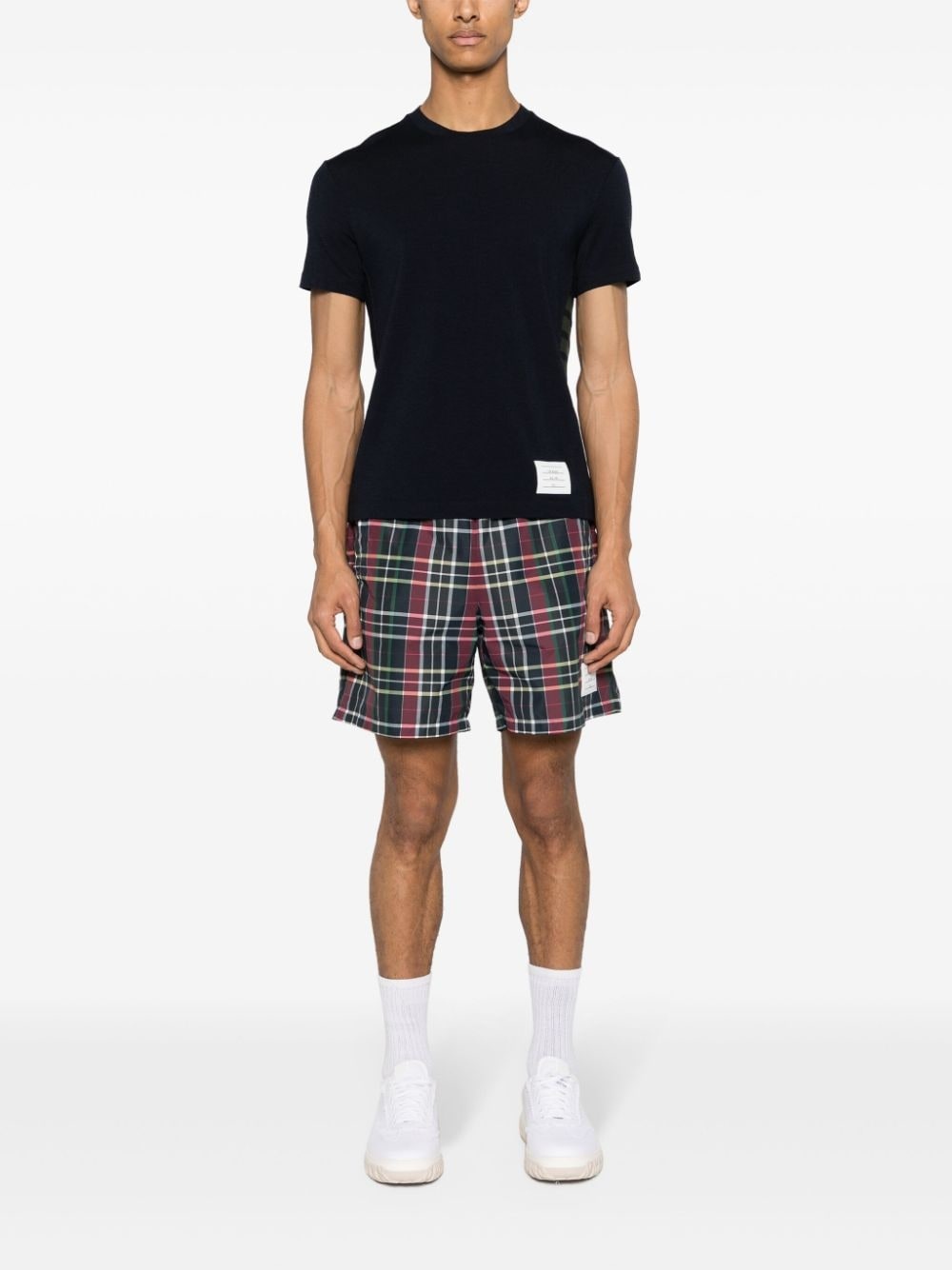 stripe-detailing wool T-shirt - 2
