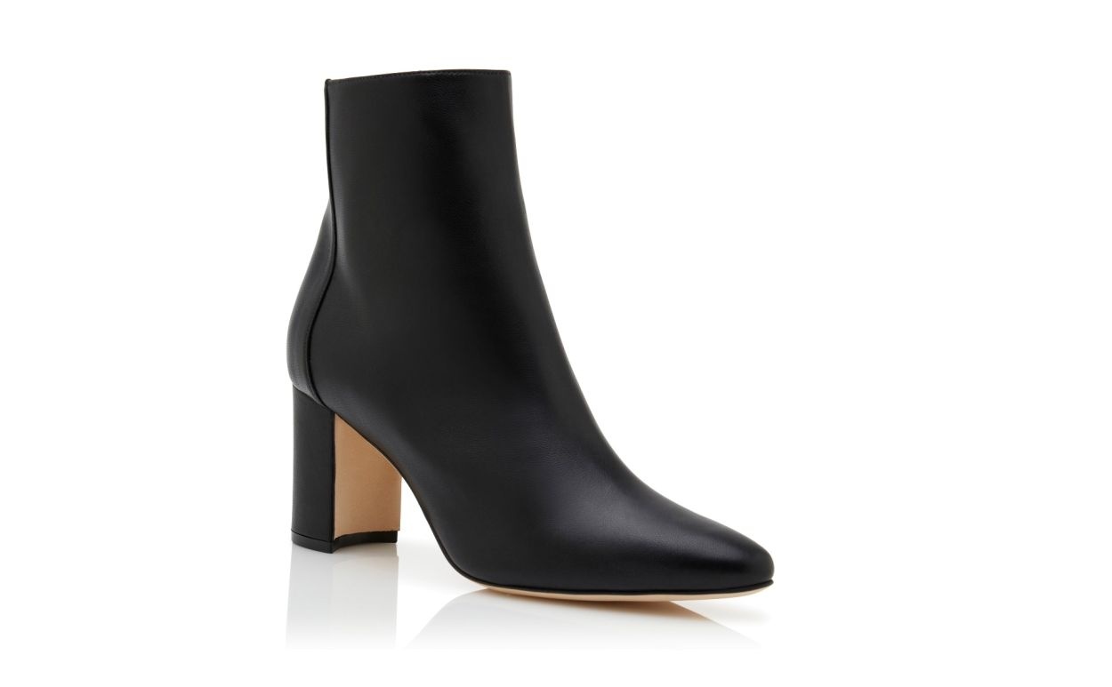 Black Nappa Leather Ankle Boots - 5