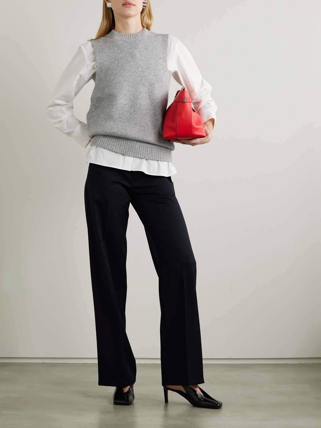 Wool-gabardine straight-leg pants - 2