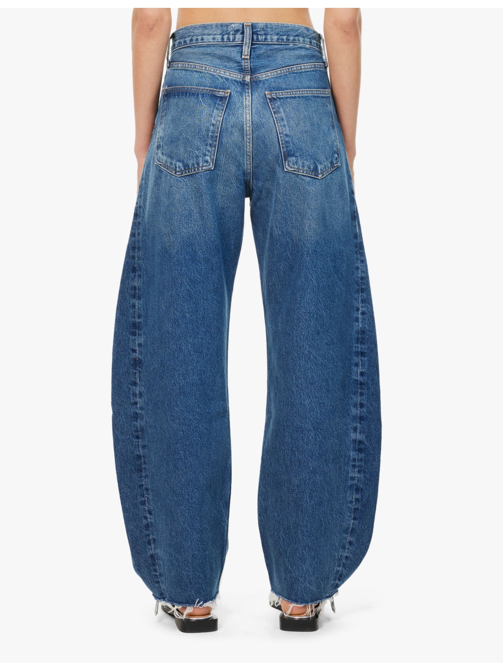 Luna Pieced faded-wash wide-leg high-rise organic-denim blend jeans - 4