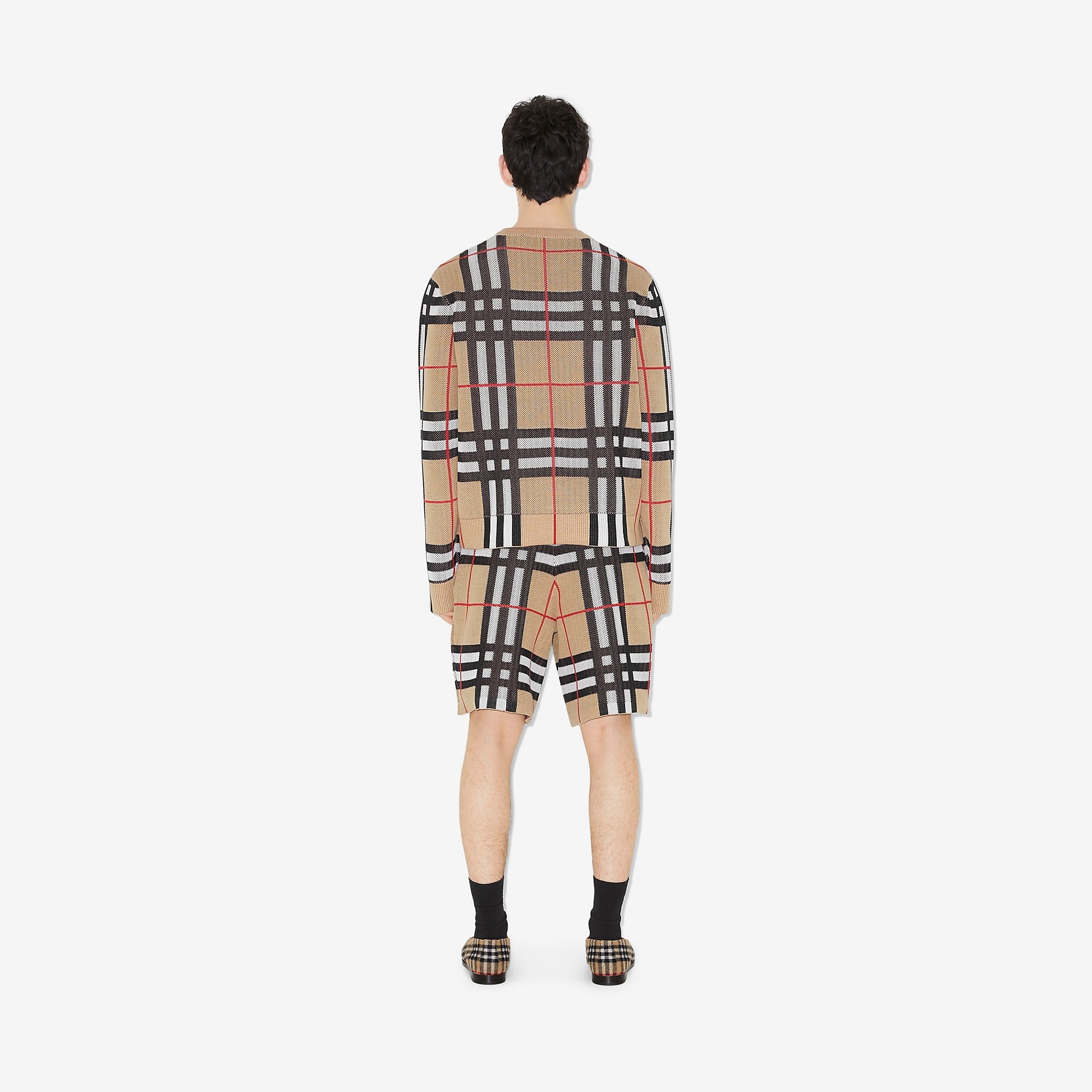 Check Technical Cotton Shorts - 4
