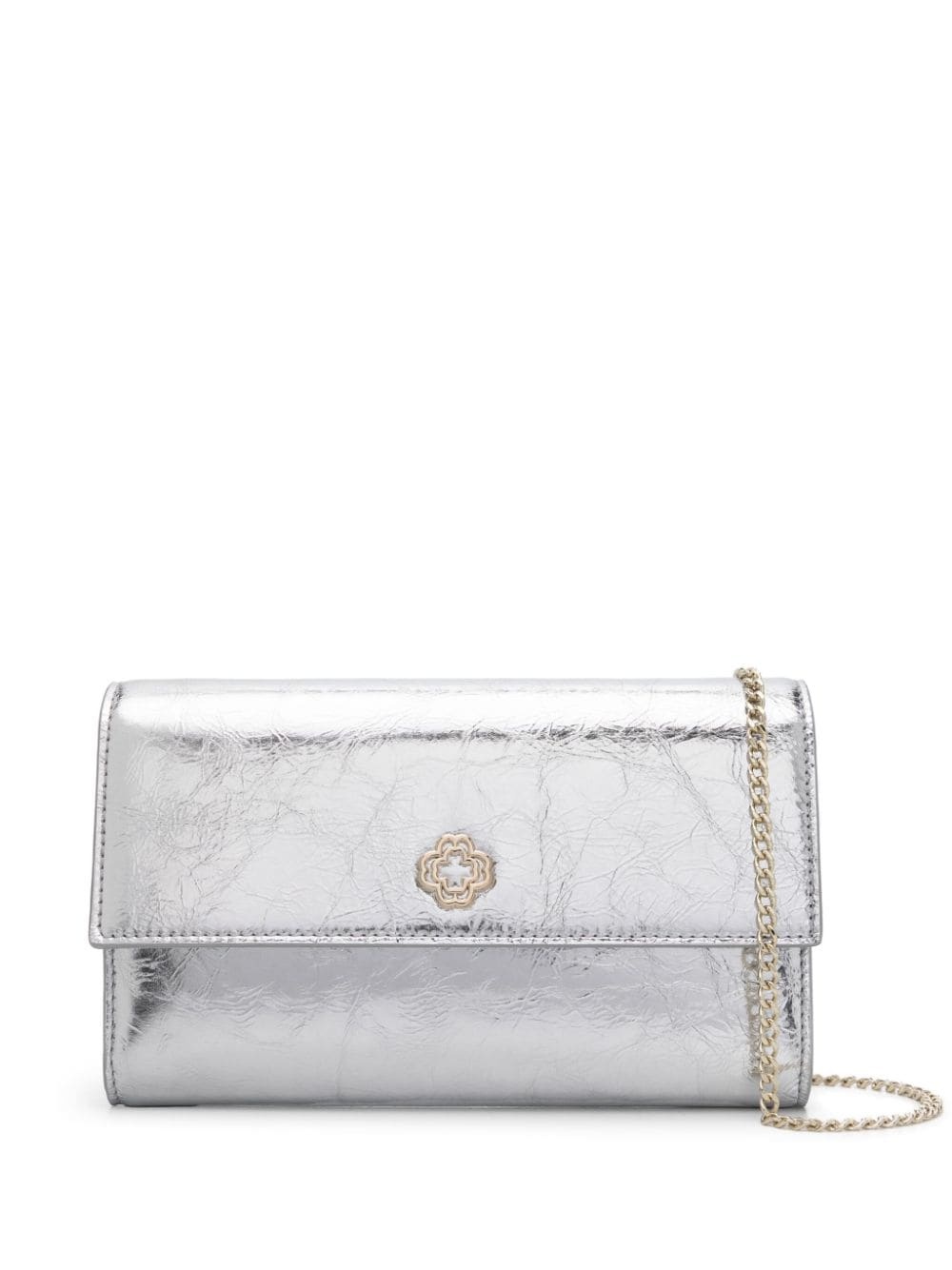 metallic leather crossbody bag - 1