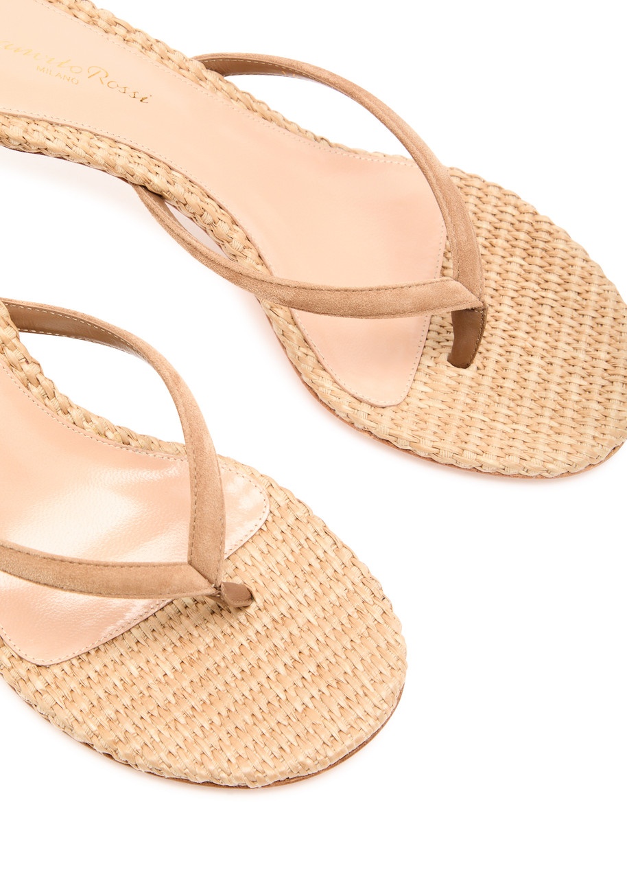 Gianvito Rossi Calypso 70 Raffia Thong Mule - 3
