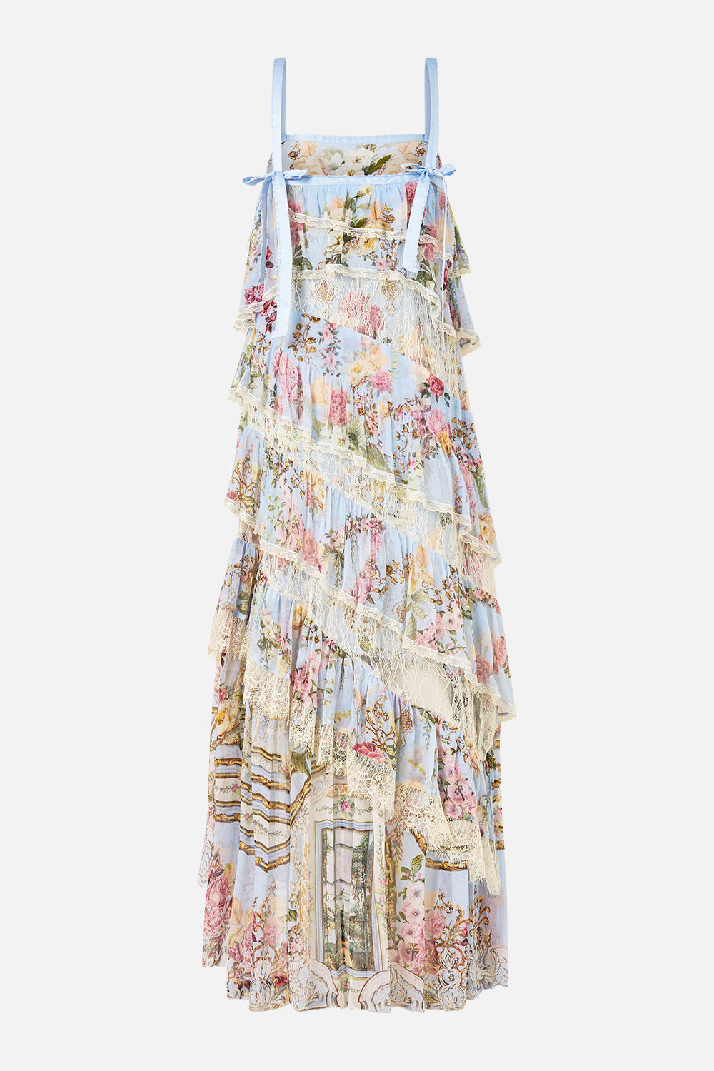 ASYMMETRIC SPLICED LACE DRESS - 8
