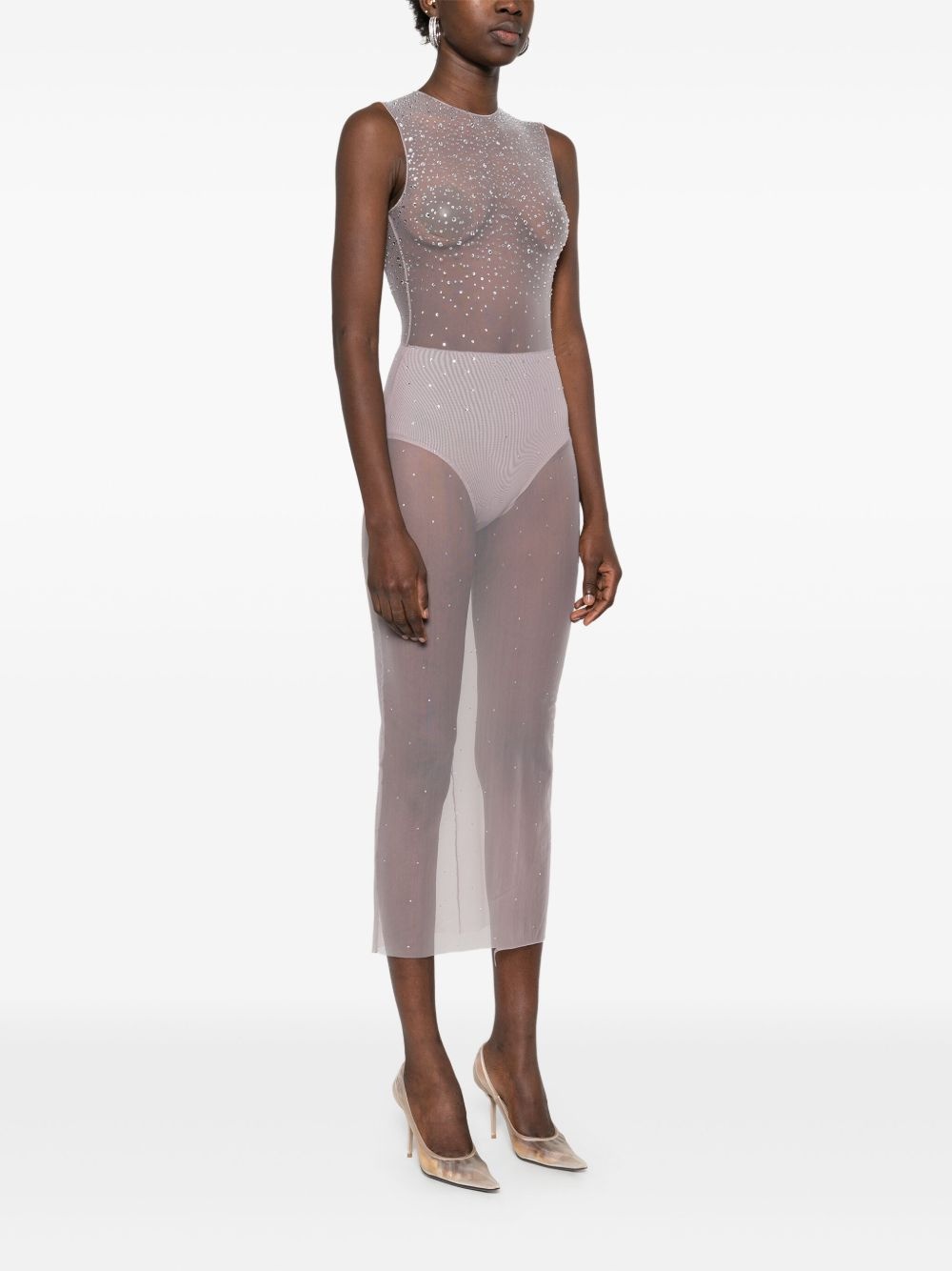 crystal-embellished maxi dress - 3