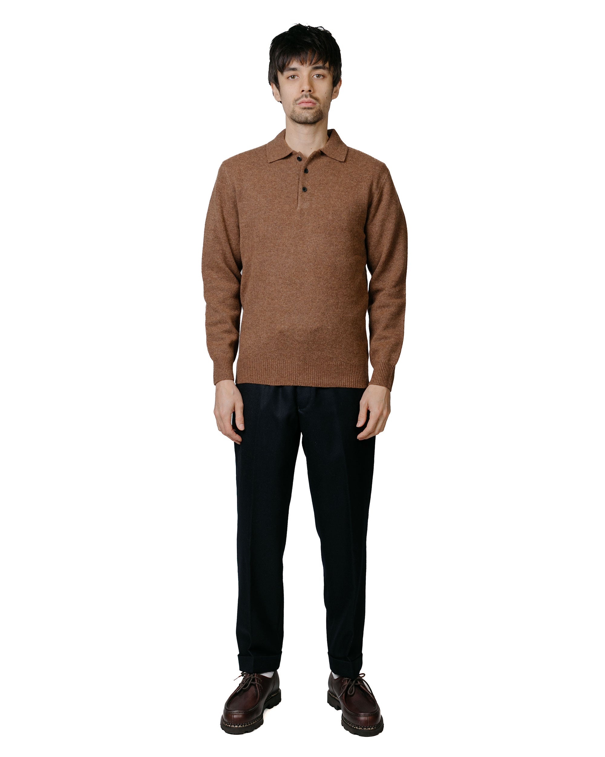 Knit Polo 9G Brown - 4