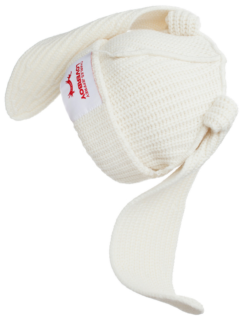 CHARLES JEFFREY LOVERBOY FLOPPY RABBIT BEANIE (ECRU) outlook