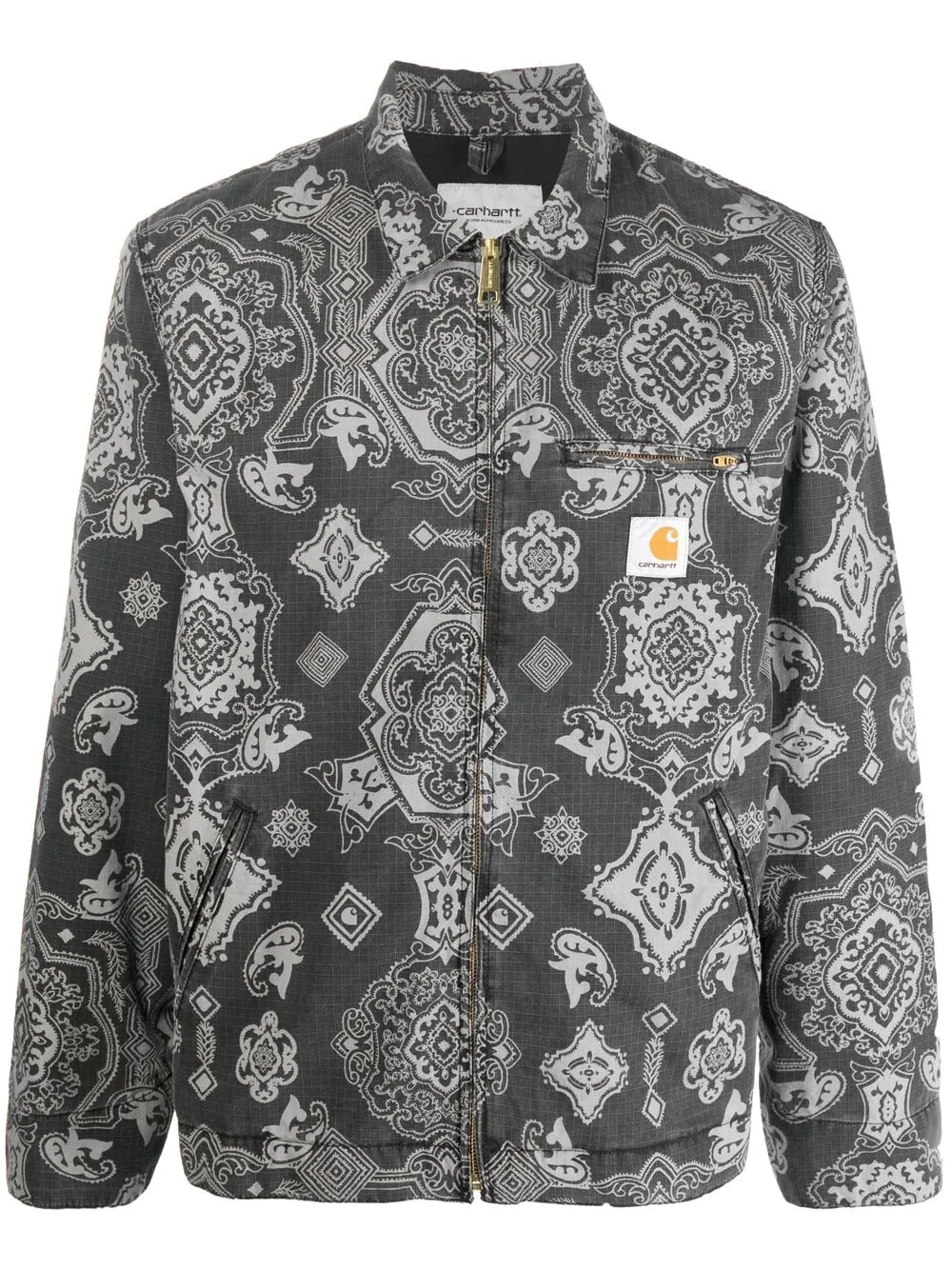 paisley-print shirt jacket - 1