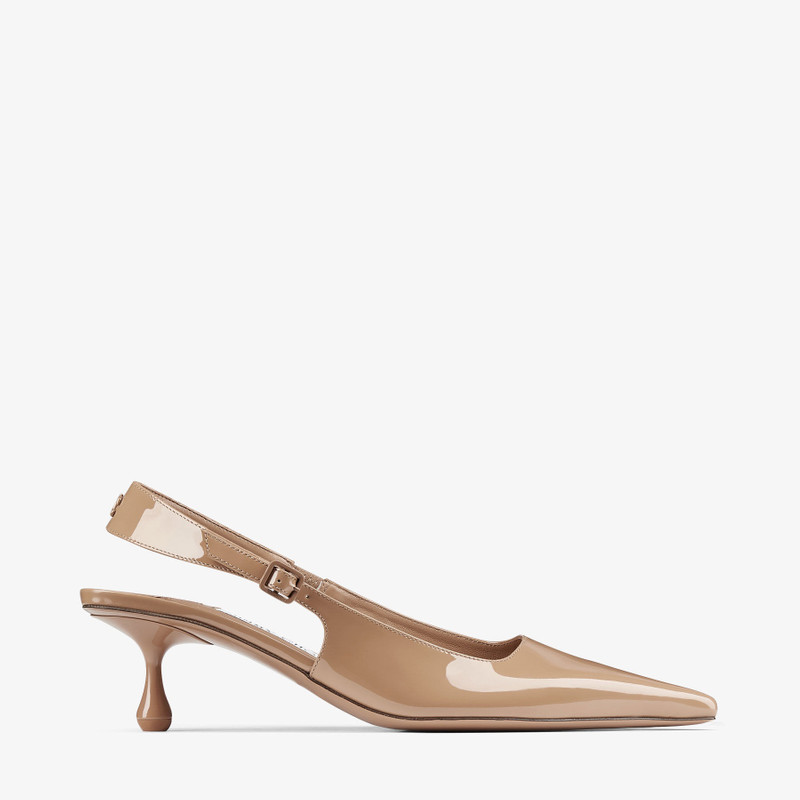 Amel 50 Biscuit Patent Leather Sling Back Pumps 1