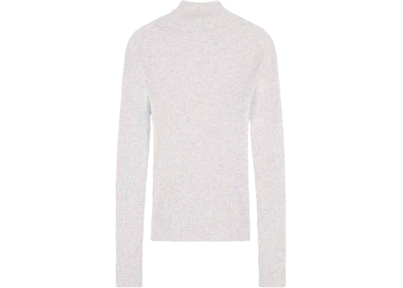 Maison Kitsune Bold Fox Head Patch Fine Ribbed Turtleneck Light Grey Melange - 2