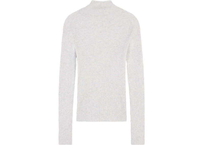 Maison Kitsuné Maison Kitsune Bold Fox Head Patch Fine Ribbed Turtleneck Light Grey Melange outlook