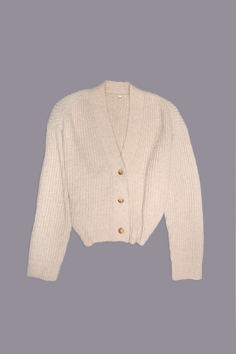 SPLIT HEM RIBBED CARDIGAN 3