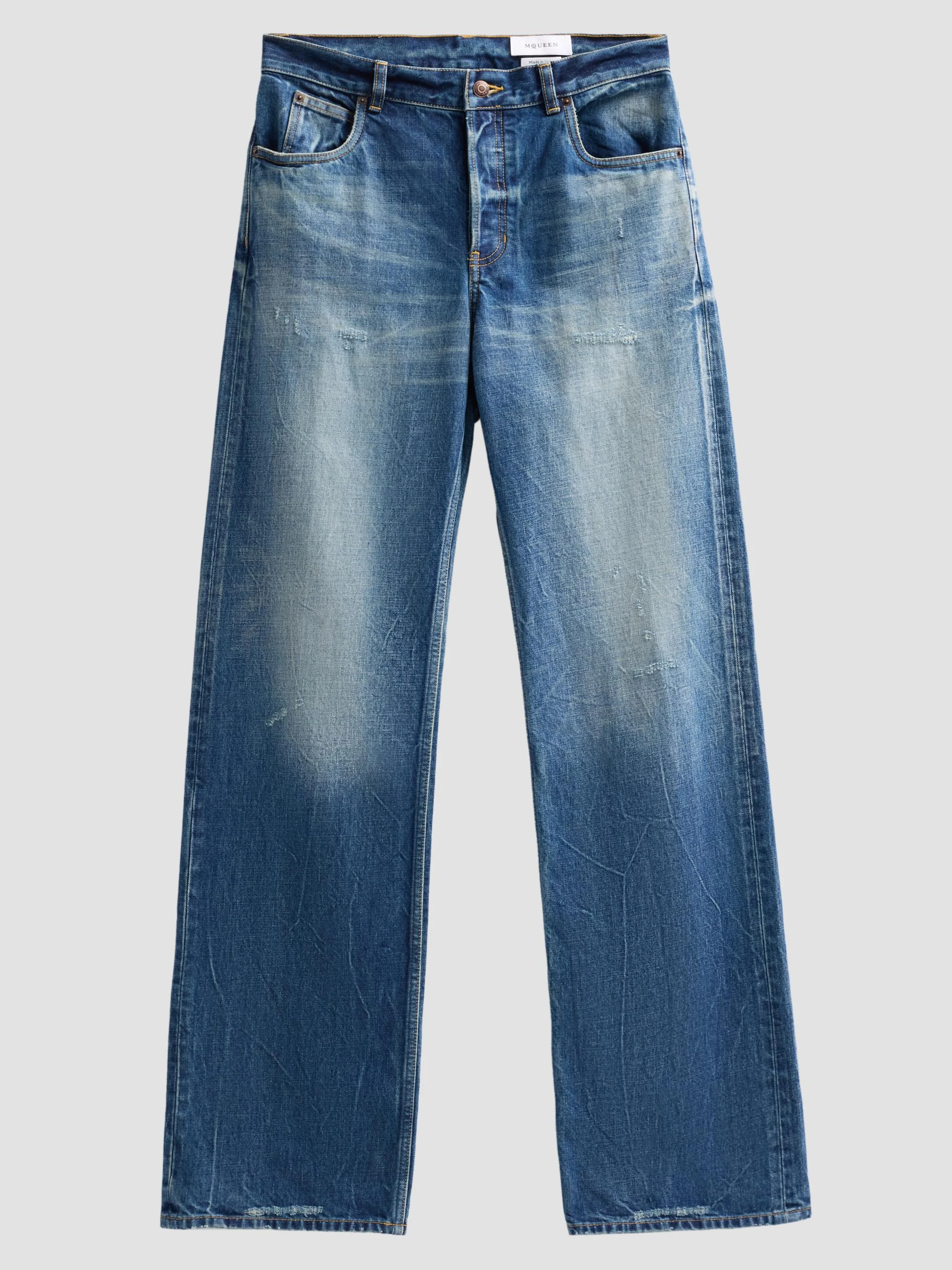 Men's Five-Pocket Relaxed-Fit Jeans - Blue Washed - 1