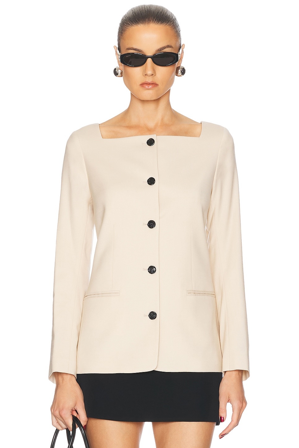 Square Neck Blazer Top - 1