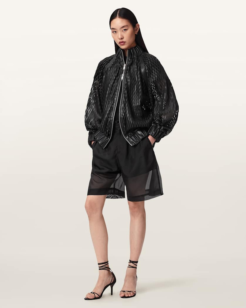 ALLSAINTS DUAL RELAXED FIT LEATHER BOMBER JACKET outlook