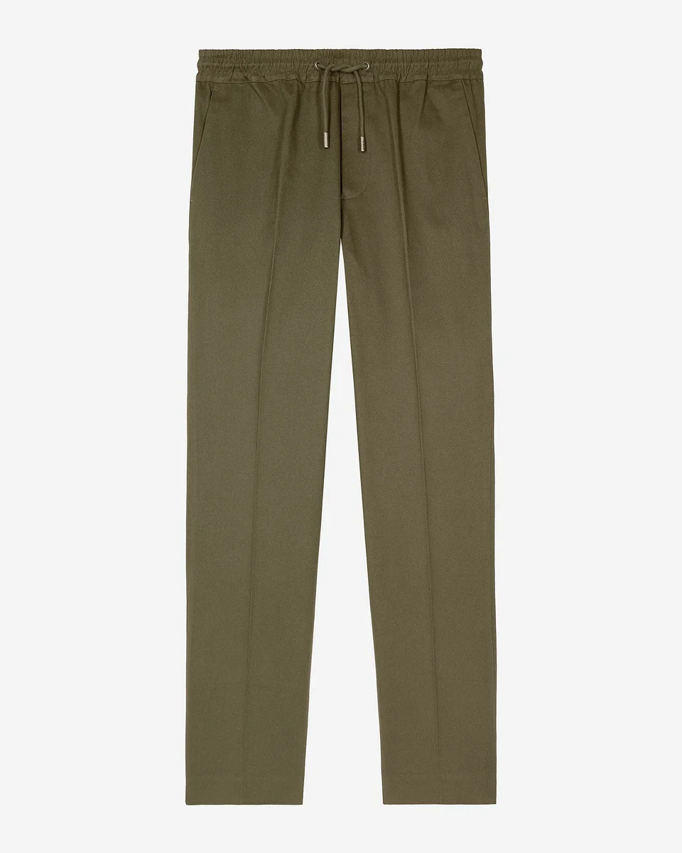 STRAIGHT KHAKI COTTON PANTS - 1
