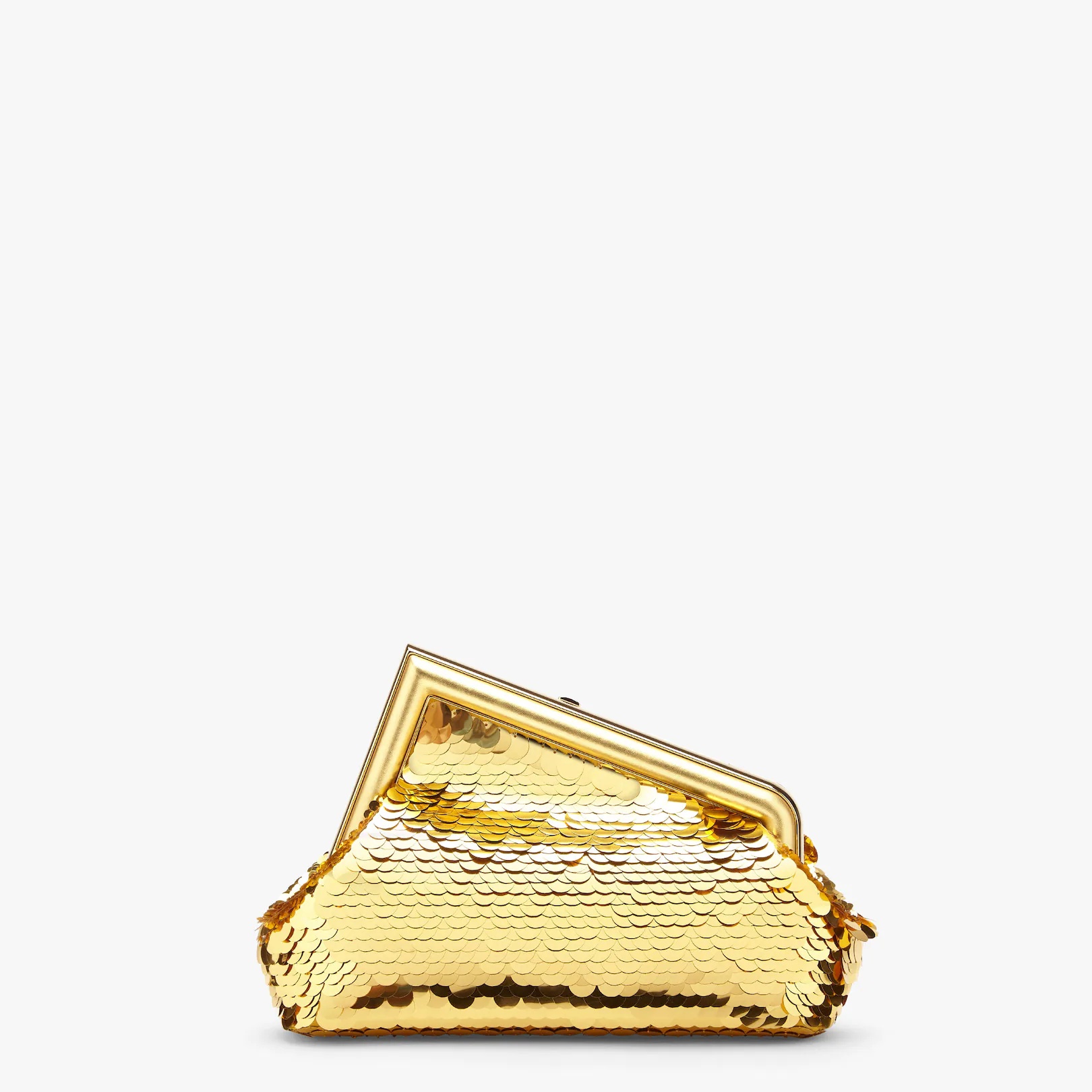 Gold-colored leather and sequinned bag - 3