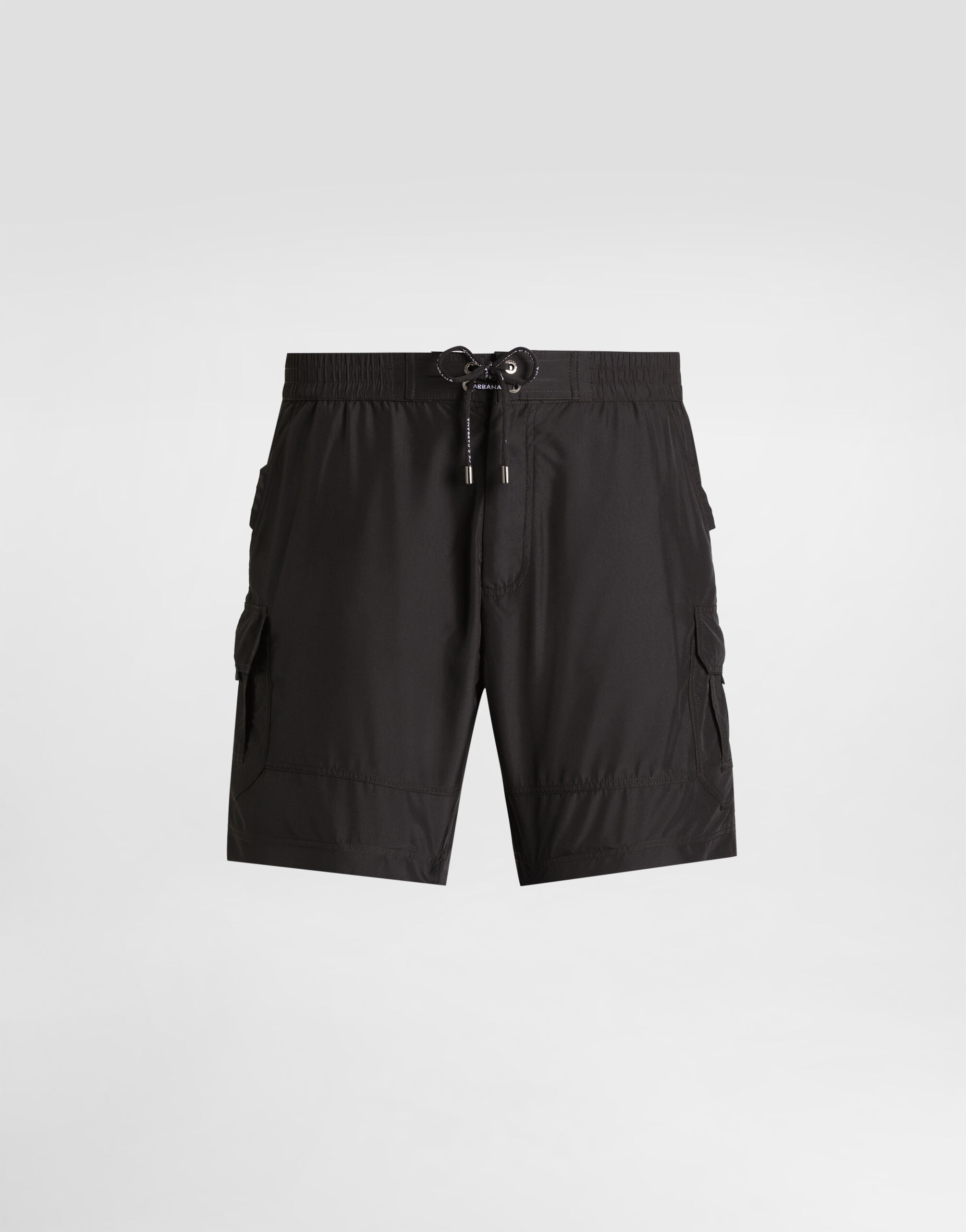Mid-length swim trunks with tag - 1