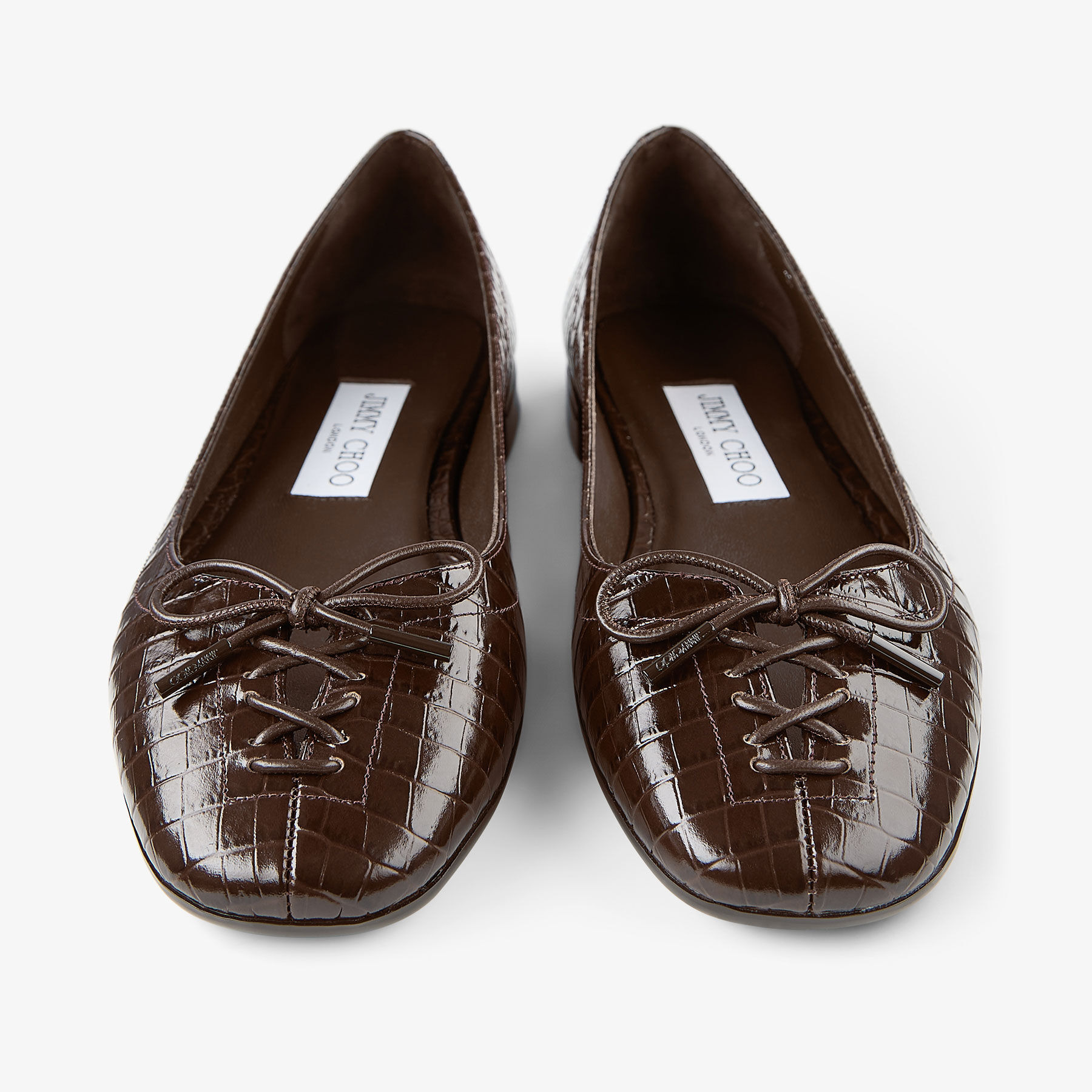Scarlett Ballerina
Chocolate Croc Embossed Leather Ballerina Flats - 4