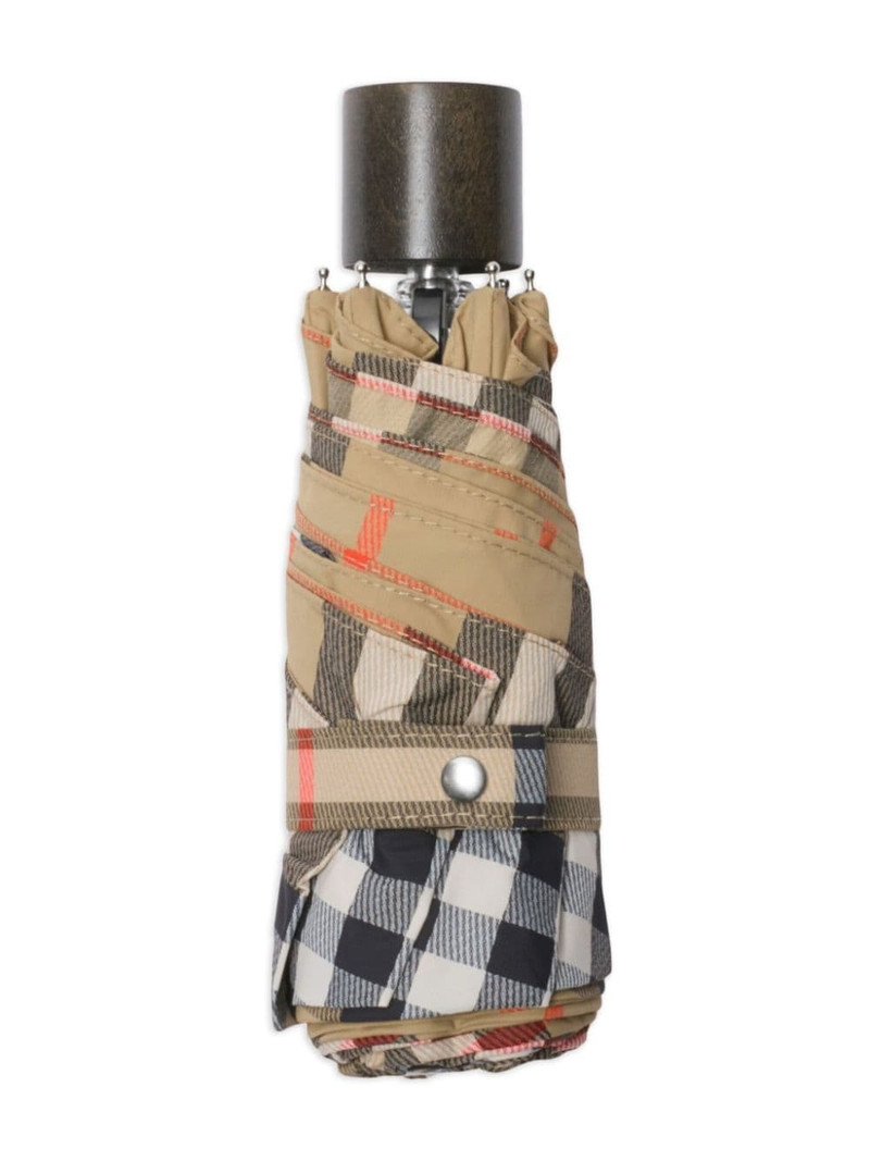 Burberry check-print folding umbrella outlook