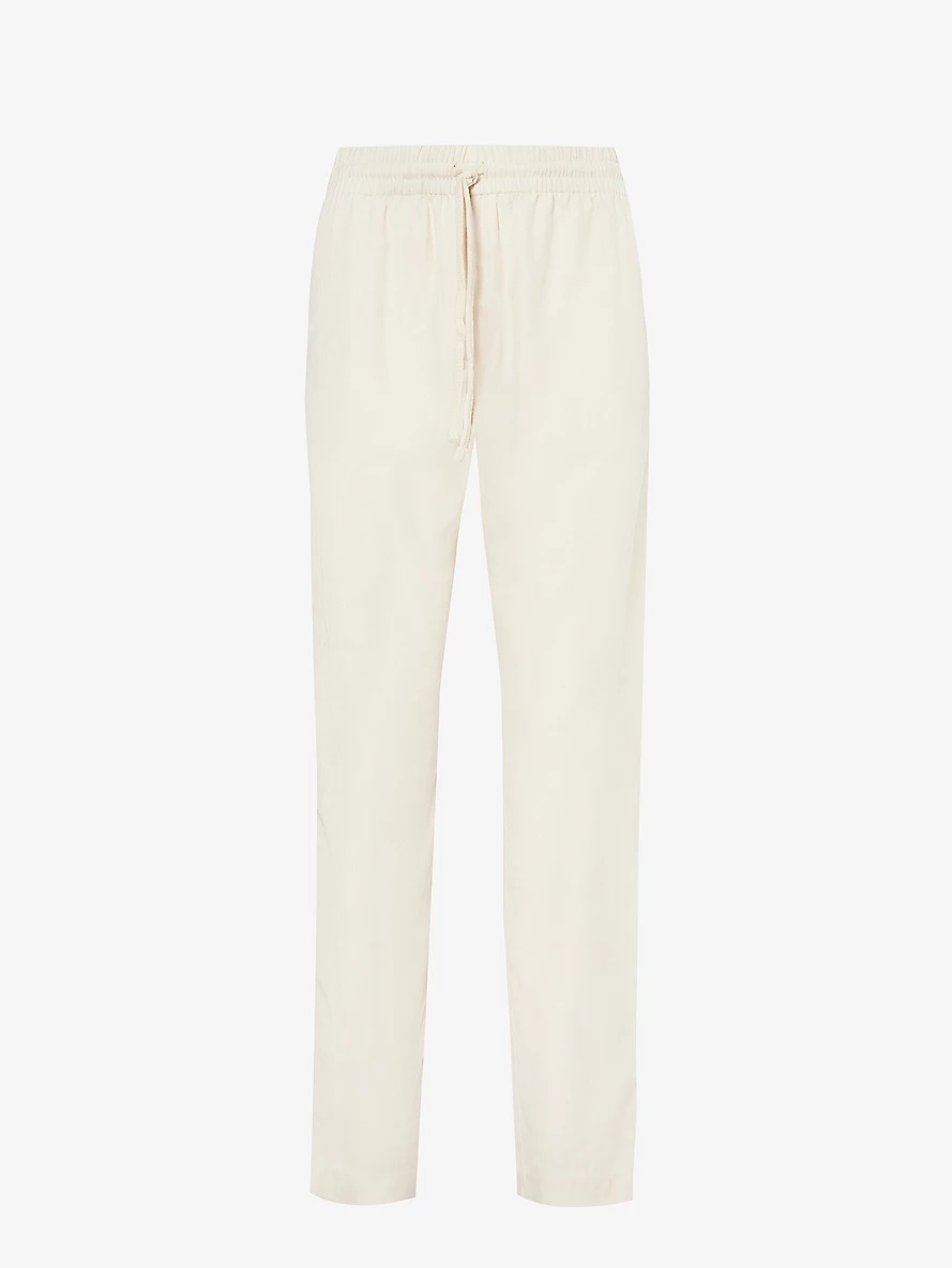 Berati tapered-leg mid-rise cotton trousers - 1