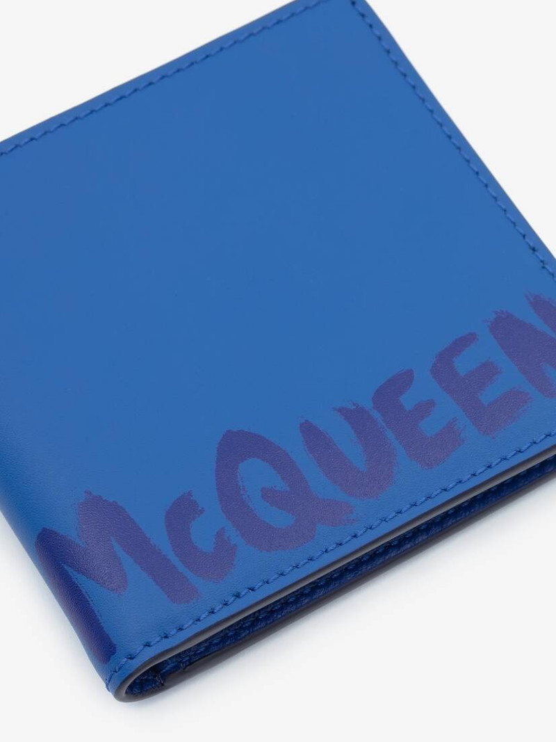 Alexander McQueen Mcqueen Graffiti Billfold Wallet in Ultramarine outlook
