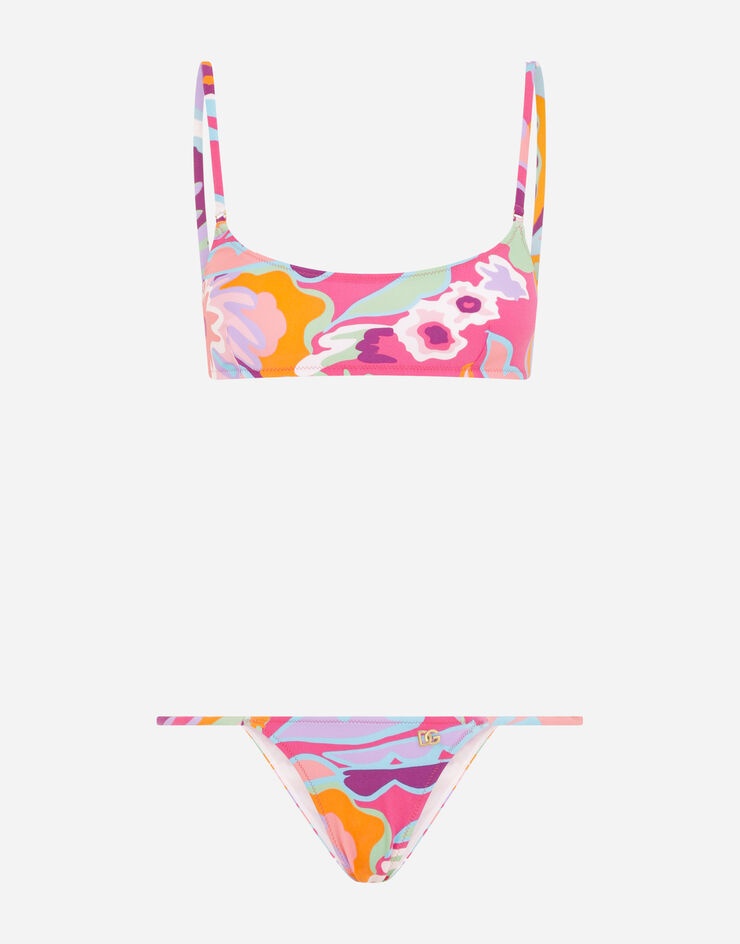 60s-print bralet bikini - 1