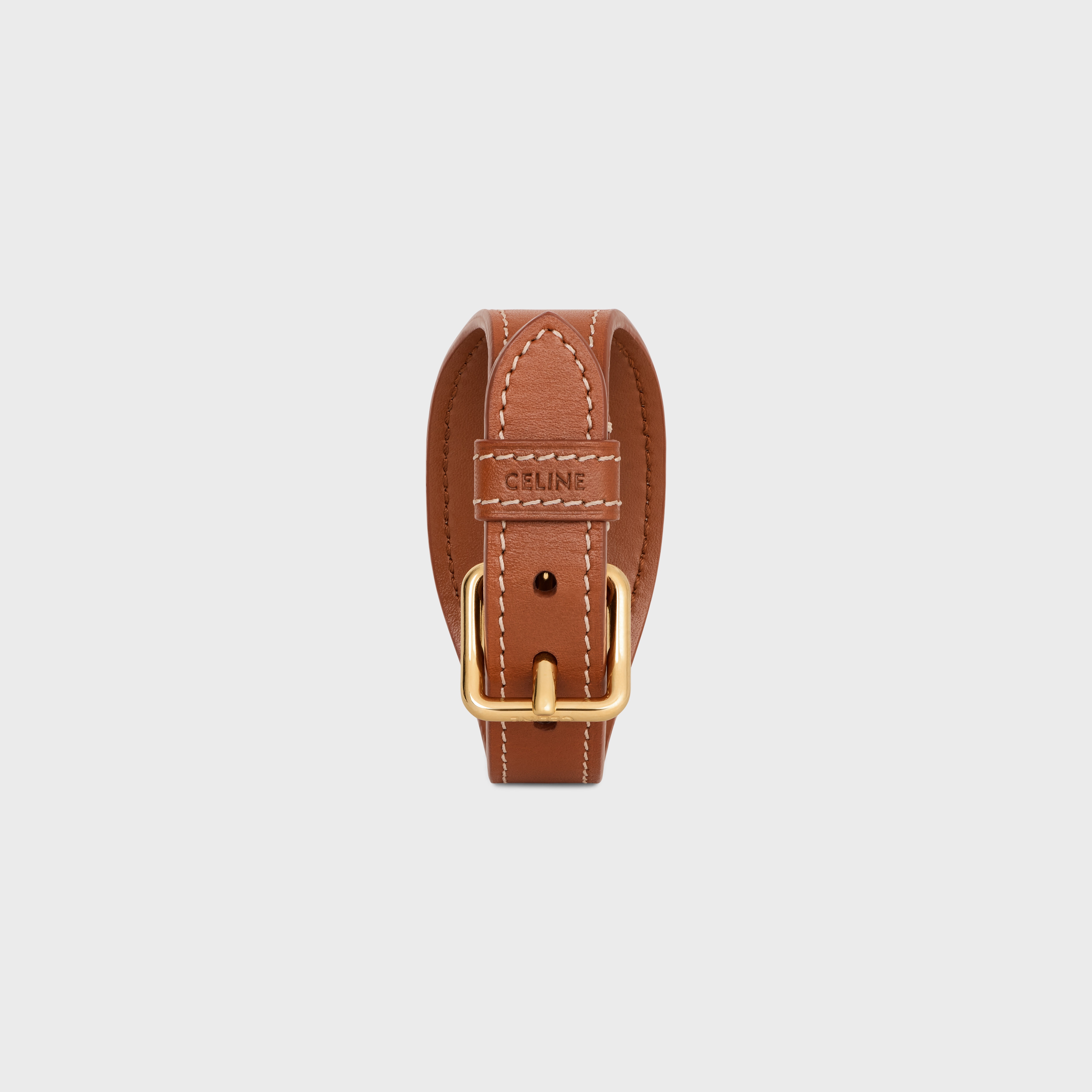 Les Cuirs Celine Bracelet in Calfskin and Brass with Gold Finish - 3