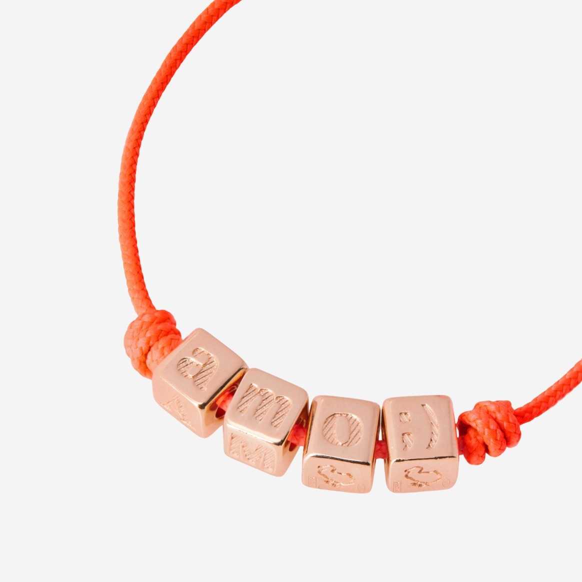 Gold Plated Silver Cube & Cord Bracelet - 2