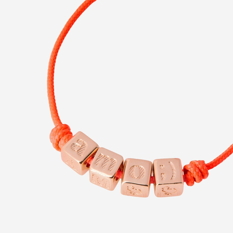 DoDo Gold Plated Silver Cube & Cord Bracelet outlook