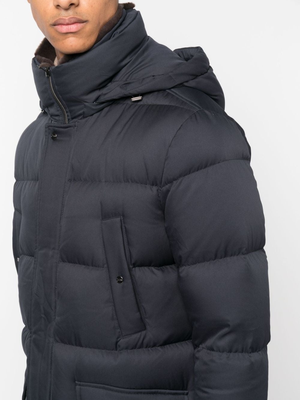 funnel-neck hooded padded coat - 5