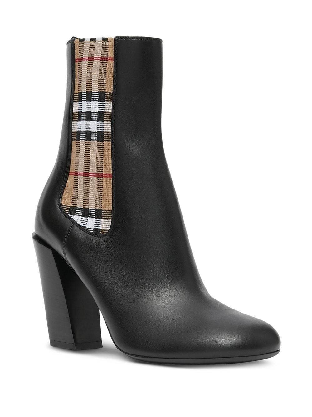 vintage check detail ankle boots - 2