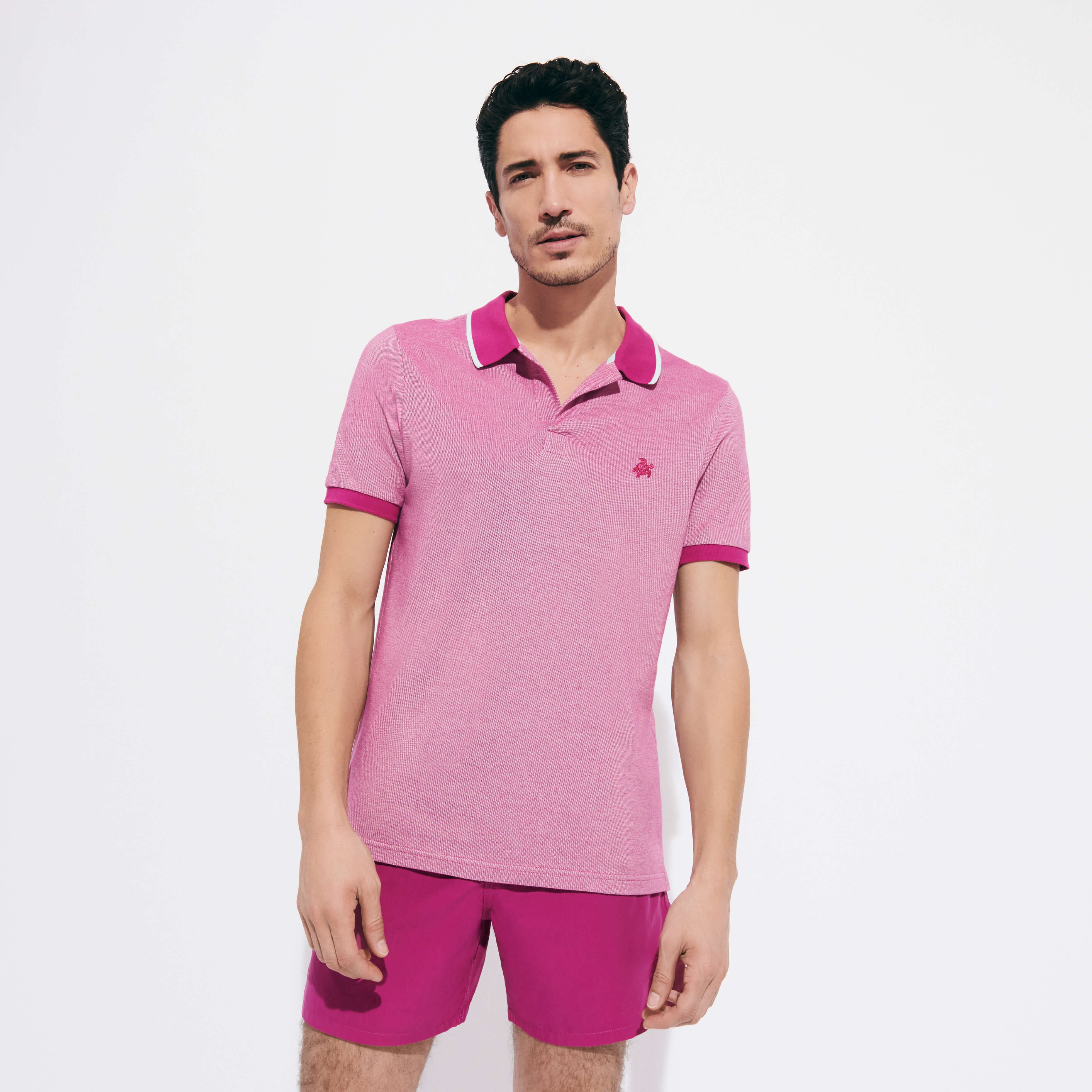 Men Cotton Changing Color Pique Polo Shirt - 3