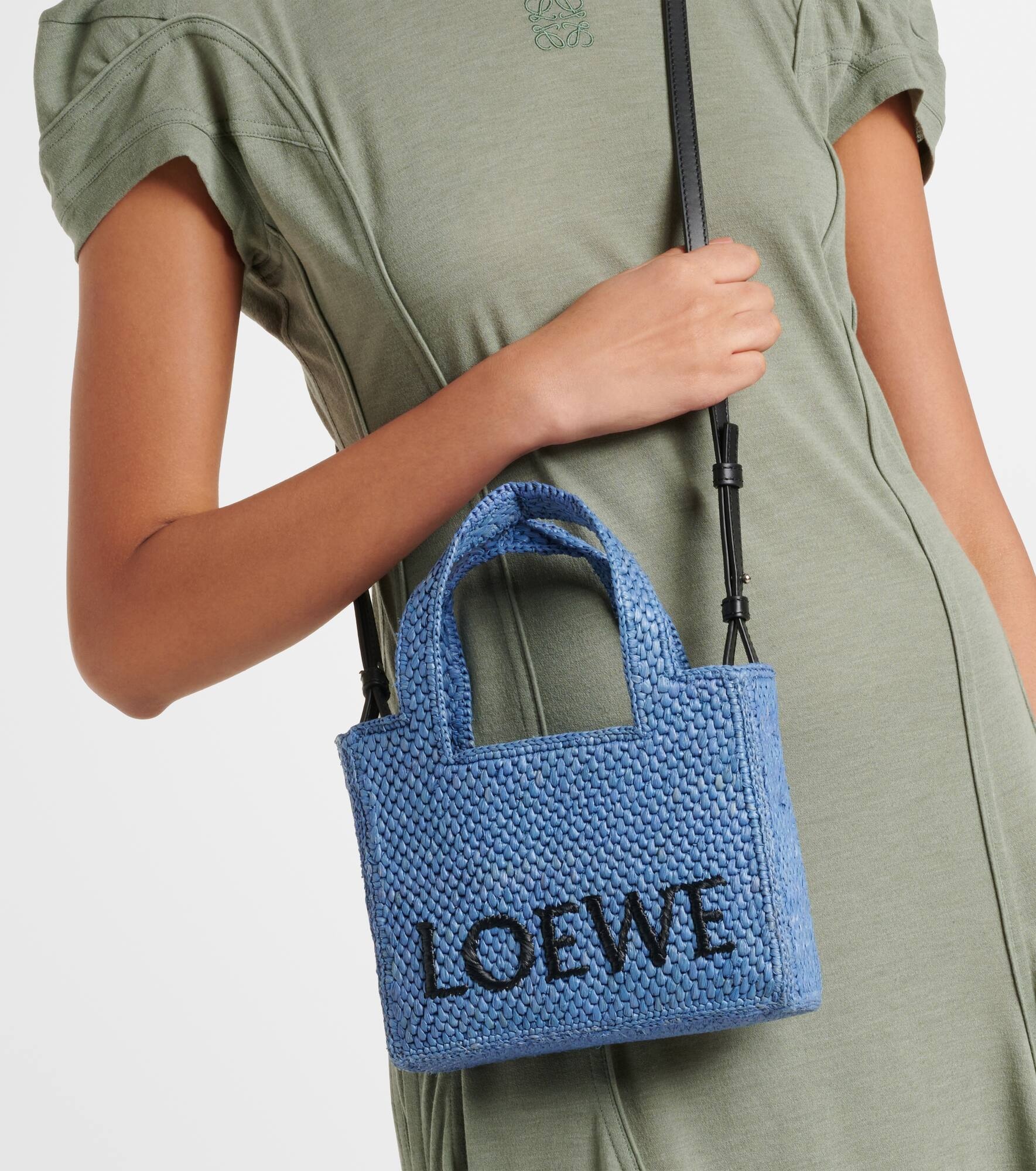 Paula's Ibiza Mini logo raffia shopper - 7